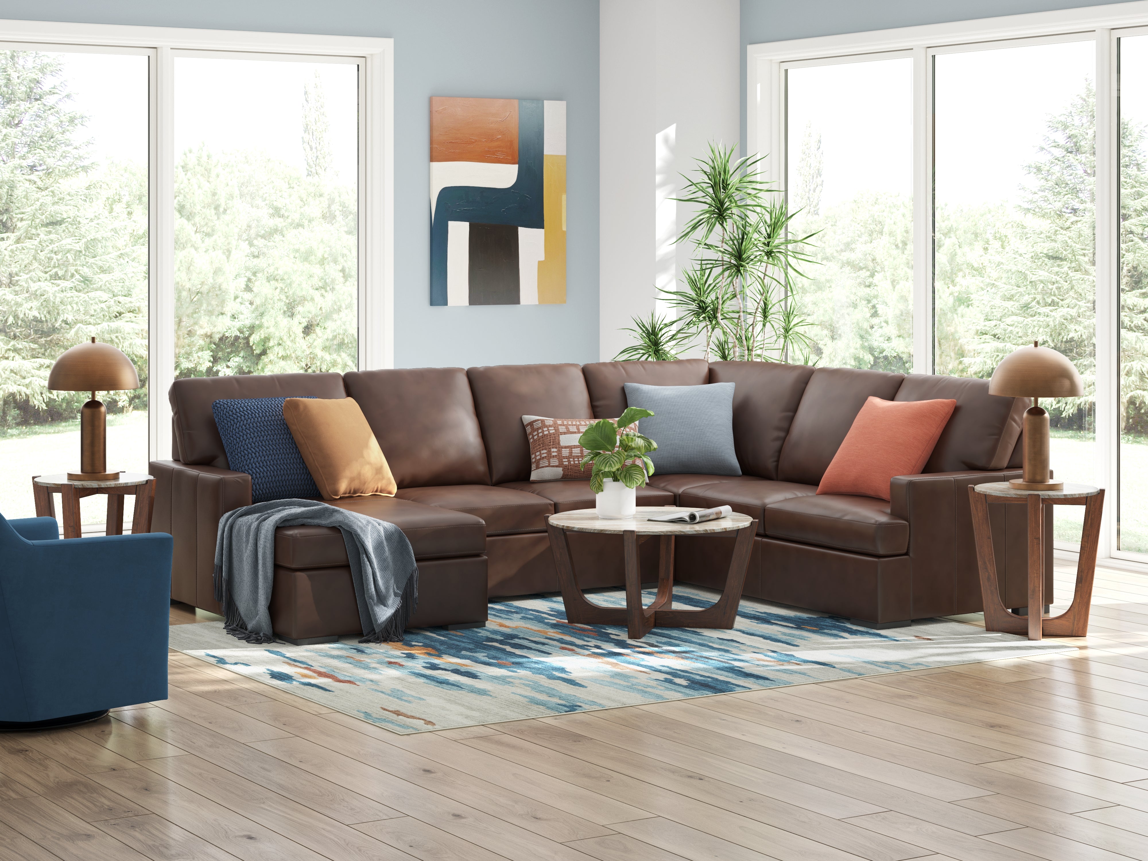 3 Brothers Decor - Ashley Furniture - McDowlan Sectional - RAF 3-Piece Sectional with Chaise / Coffee - PC48504S2