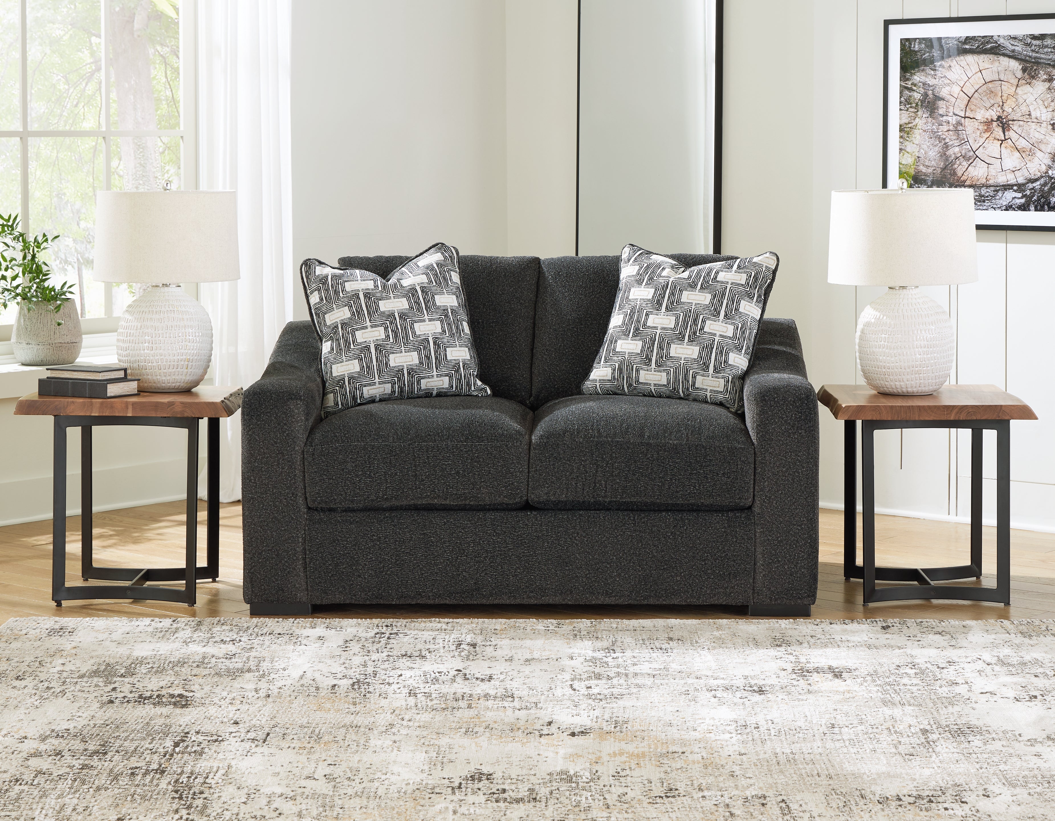 3 Brothers Decor - Ashley Furniture - Wryenlynn Living Room - Loveseat / Onyx - 4940535