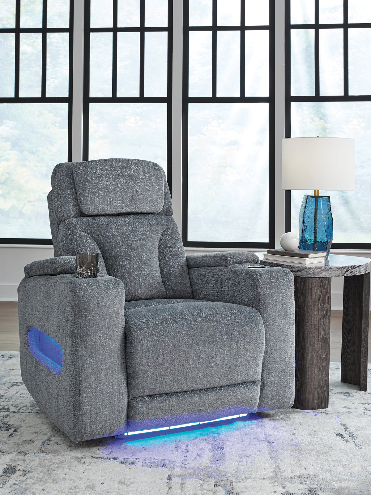 3 Brothers Decor - Ashley Furniture - Studio Cave Living Room - PWR Recliner/ADJ Headrest / Steel - PC4980213