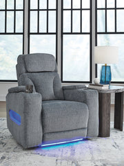 3 Brothers Decor - Ashley Furniture - Studio Cave Living Room - PWR Recliner/ADJ Headrest / Steel - PC4980213