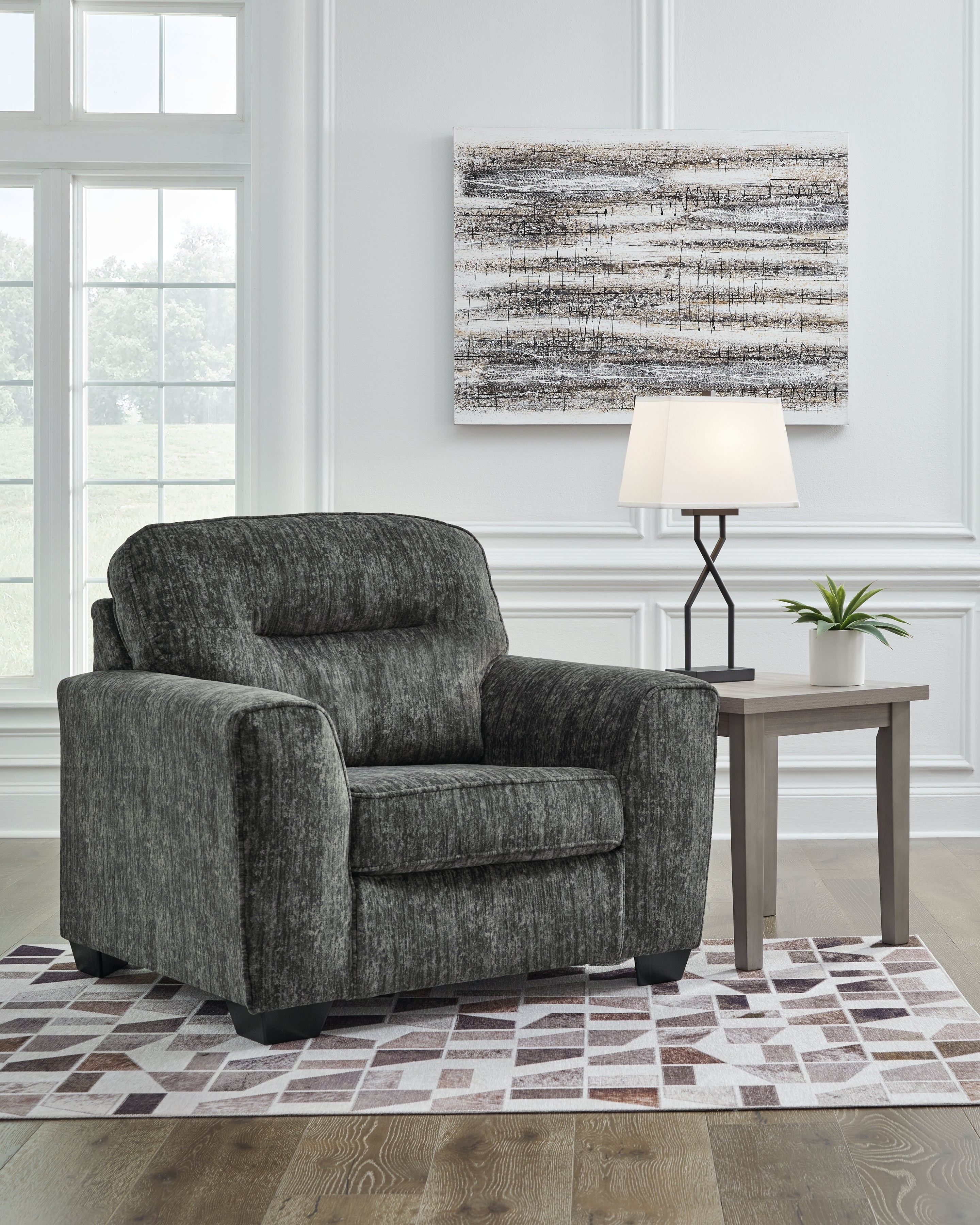 3 Brothers Decor - Ashley Furniture - Lonoke Living Room - Chair and a Half / Gunmetal - 5050423