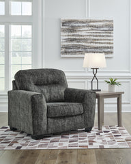 3 Brothers Decor - Ashley Furniture - Lonoke Living Room - Chair and a Half / Gunmetal - 5050423