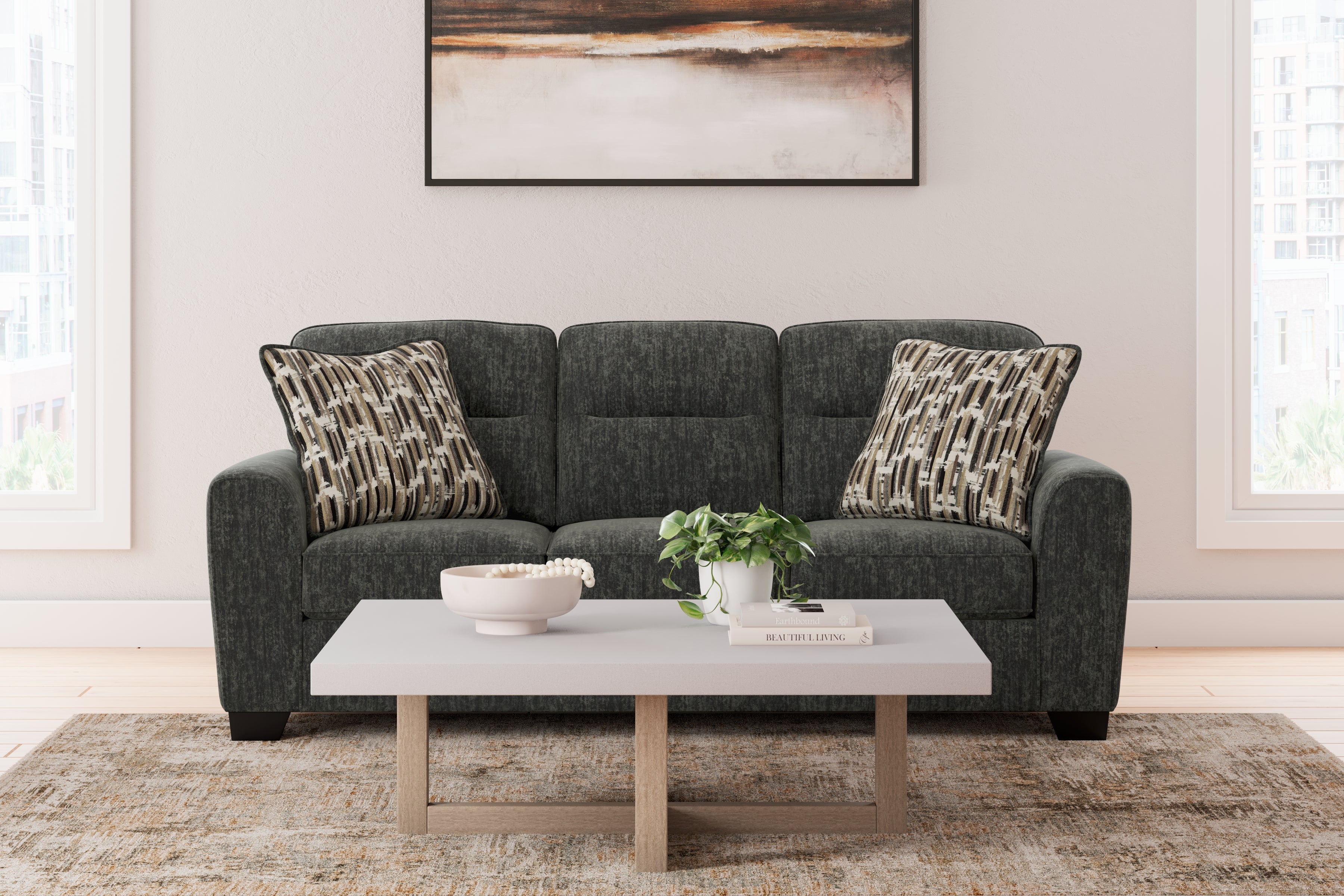 3 Brothers Decor - Ashley Furniture - Lonoke Living Room - Sofa / Gunmetal - 5050438