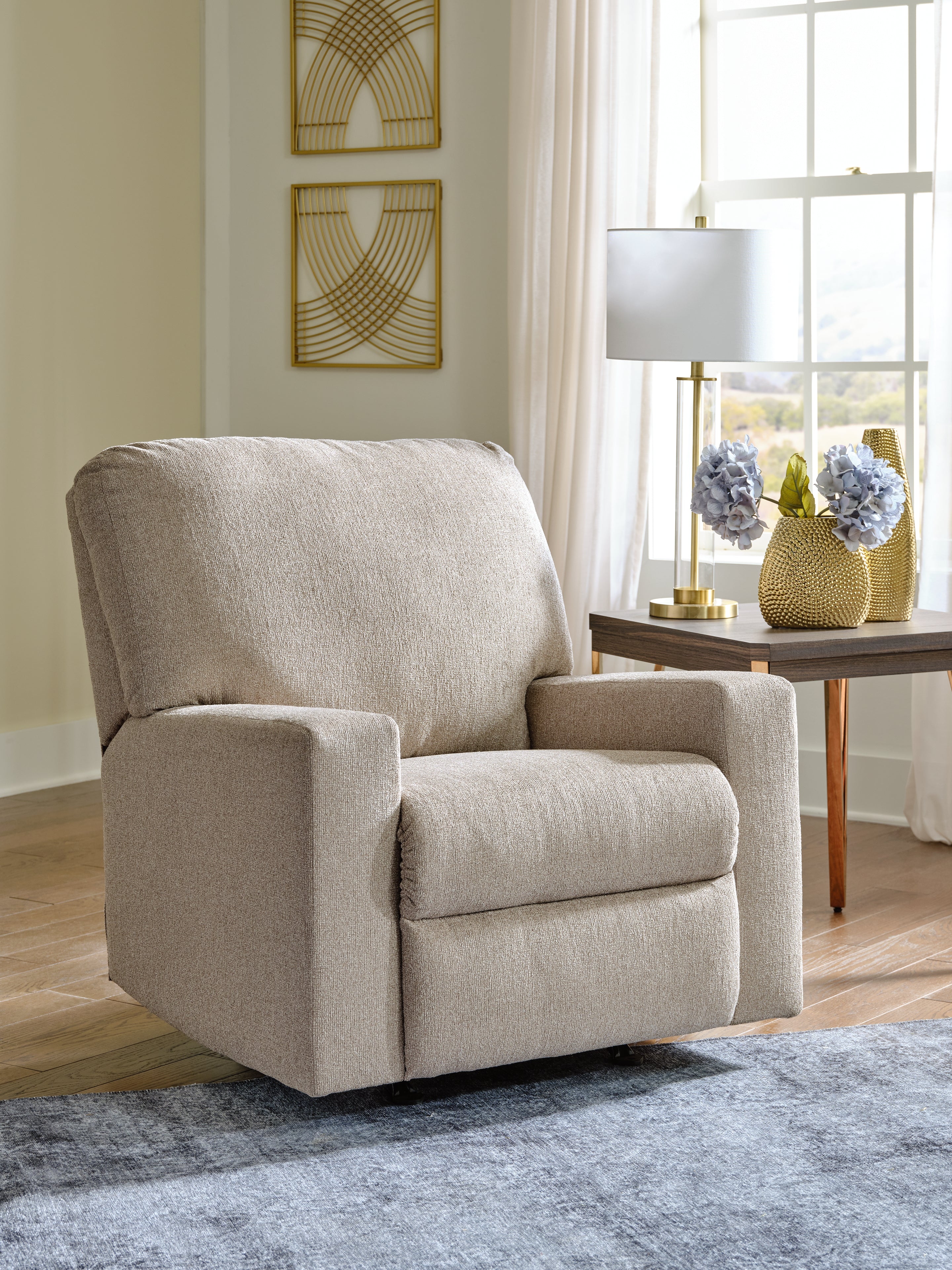 3 Brothers Decor - Ashley Furniture - Deltona Living Room - Rocker Recliner / Parchment - 5120425