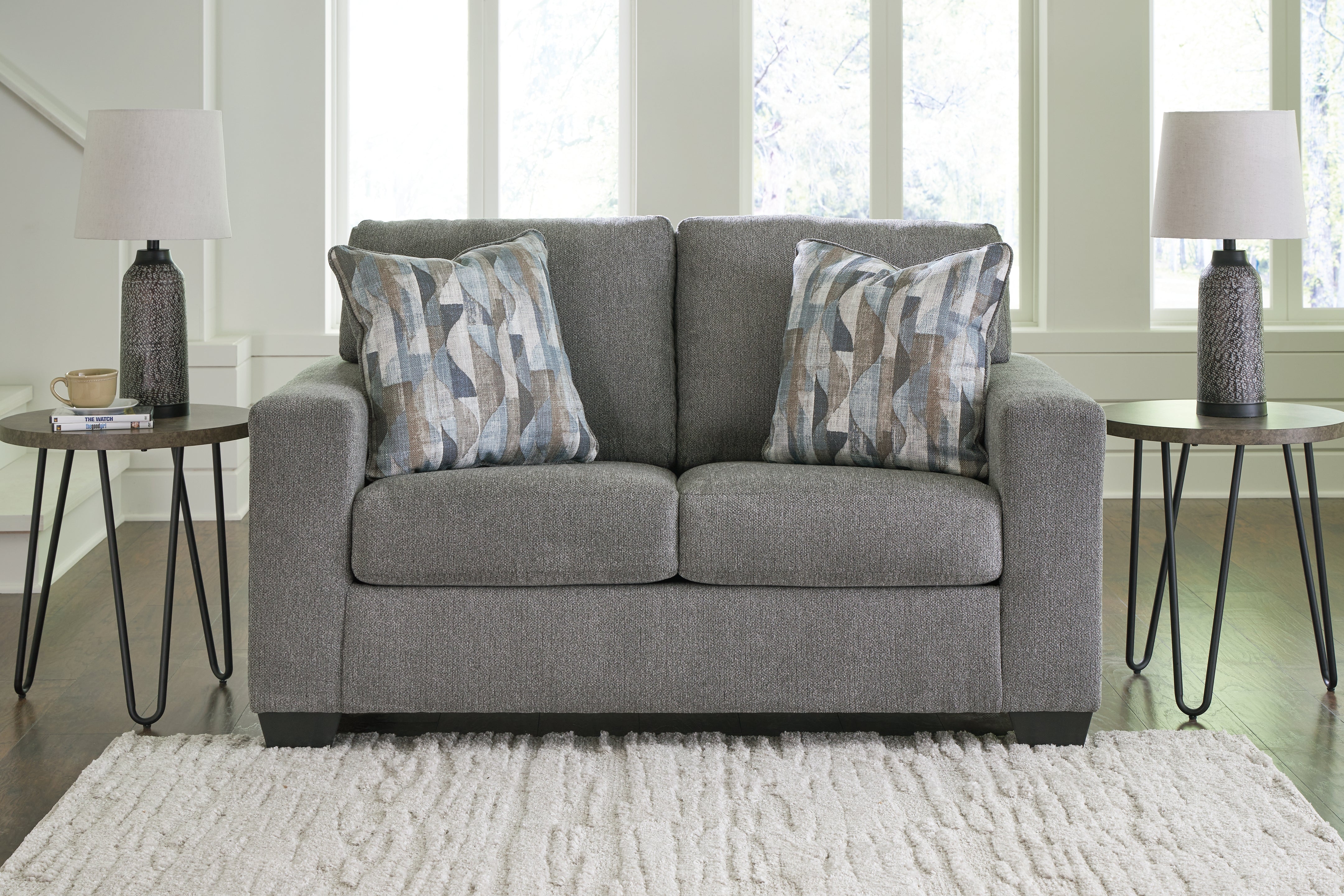 3 Brothers Decor - Ashley Furniture - Deltona Living Room - Loveseat / Graphite - 5120535