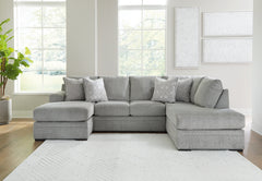 3 Brothers Decor - Ashley Furniture - Casselbury Sectional - LAF 2-Piece Sectional with Chaise / Cement - 52906S1