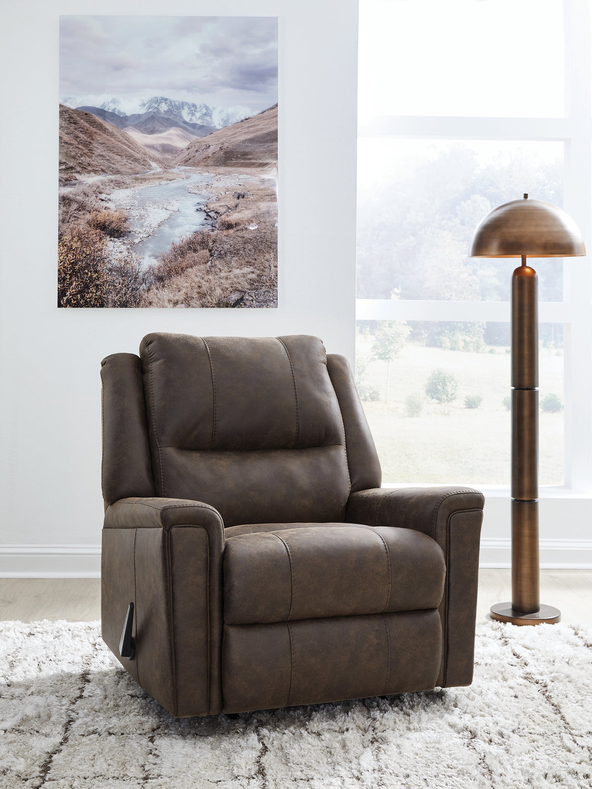3 Brothers Decor - Ashley Furniture - Lixtowel Living Room - Rocker Recliner / Walnut - PC5300425