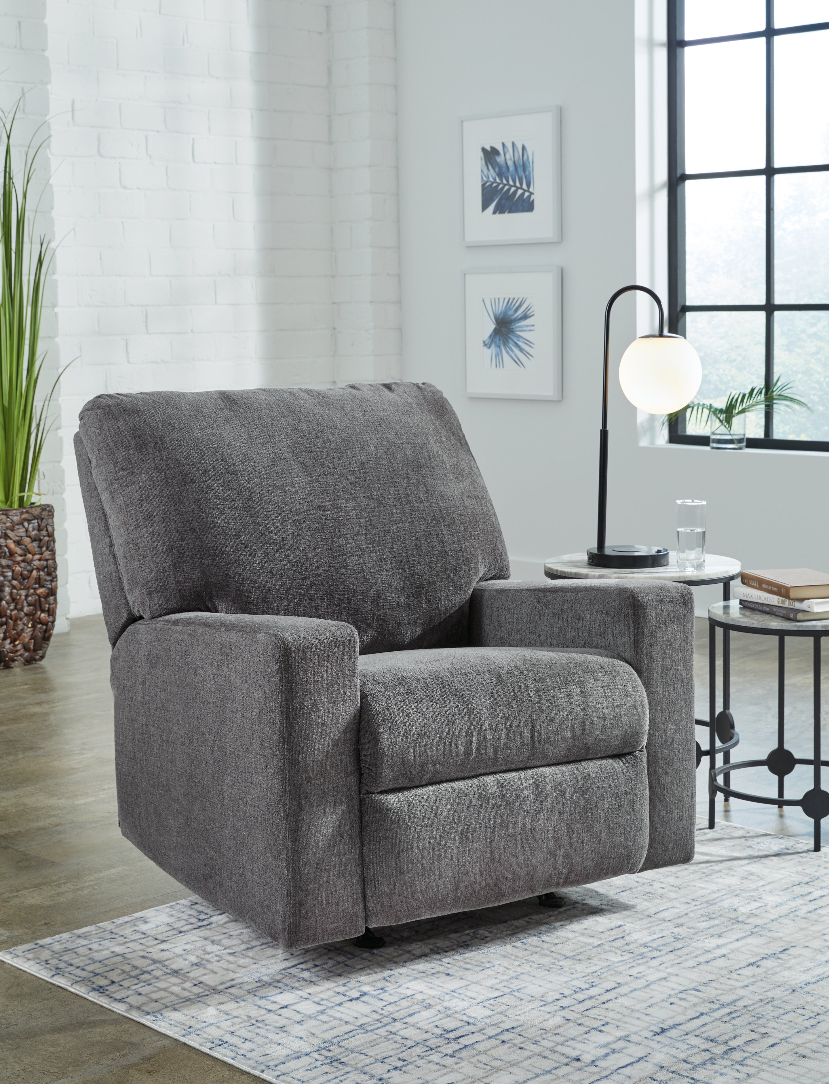3 Brothers Decor - Ashley Furniture - Rannis Living Room - Rocker Recliner / Pewter - 5360225