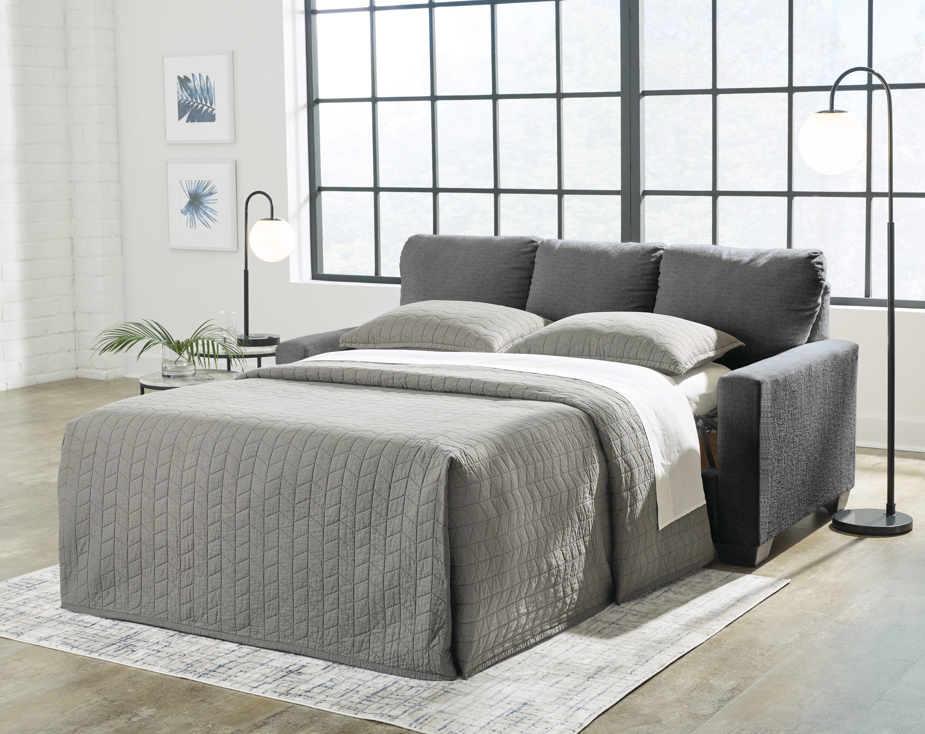 3 Brothers Decor - Ashley Furniture - Rannis Living Room - Full Sofa Sleeper / Pewter - 5360236
