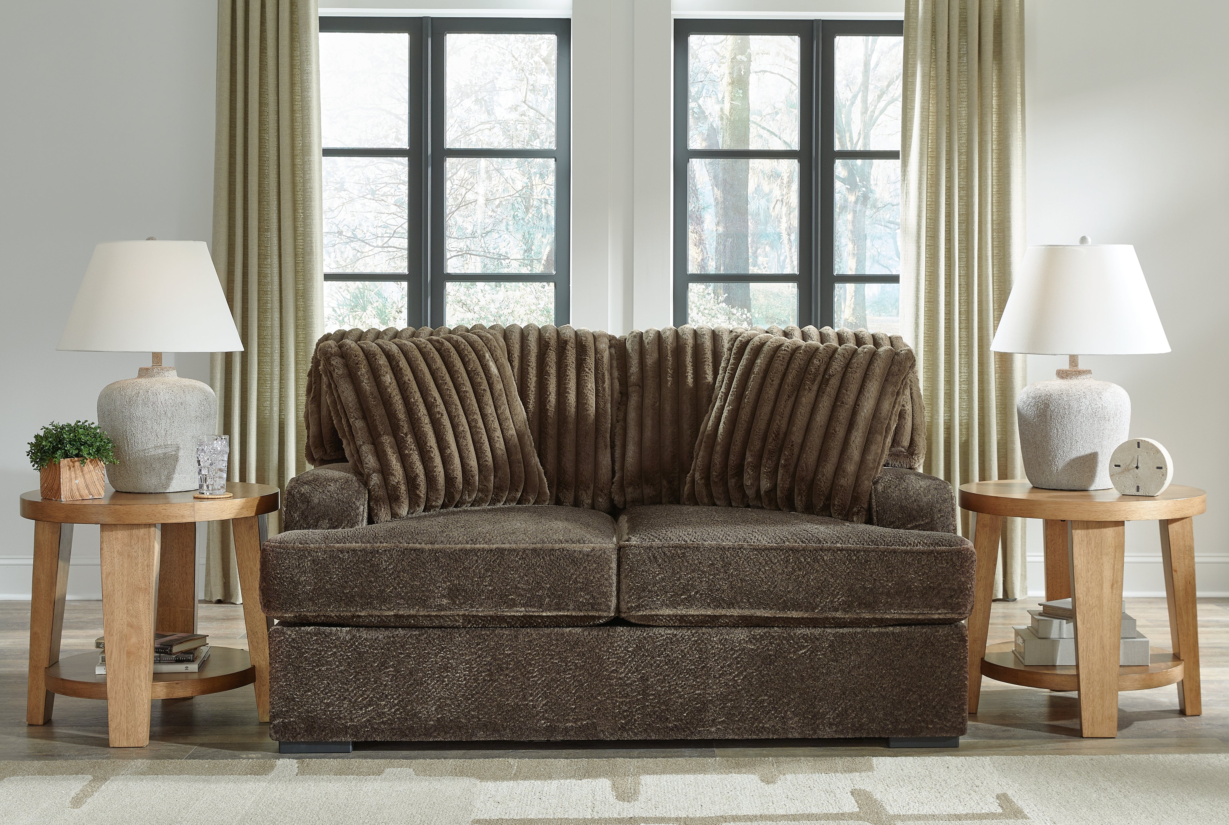 3 Brothers Decor - Ashley Furniture - Aylesworth Living Room - Loveseat / Chocolate - 5370235