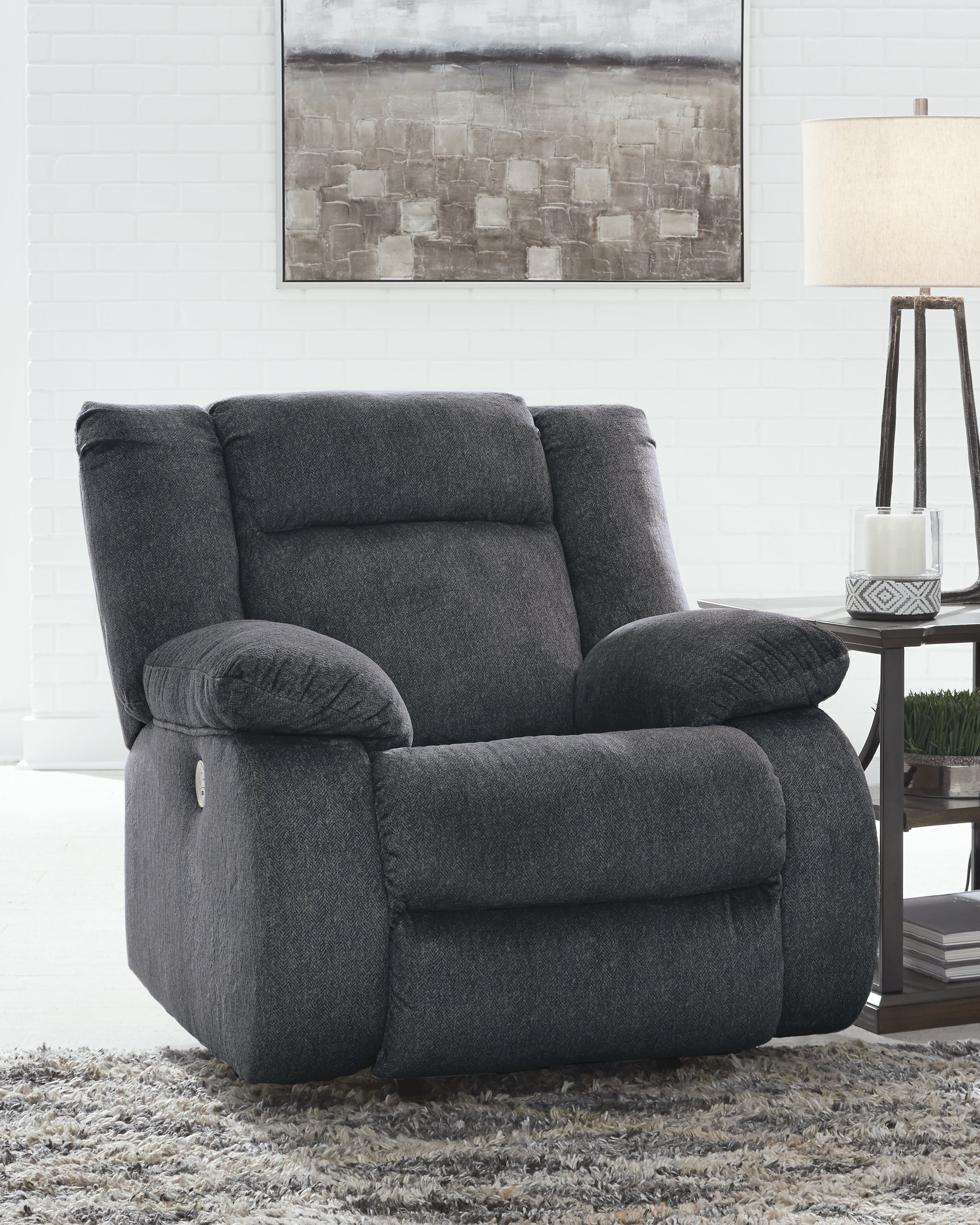 3 Brothers Decor - Ashley Furniture - Burkner Living Room - Power Rocker Recliner / Marine - 5380498