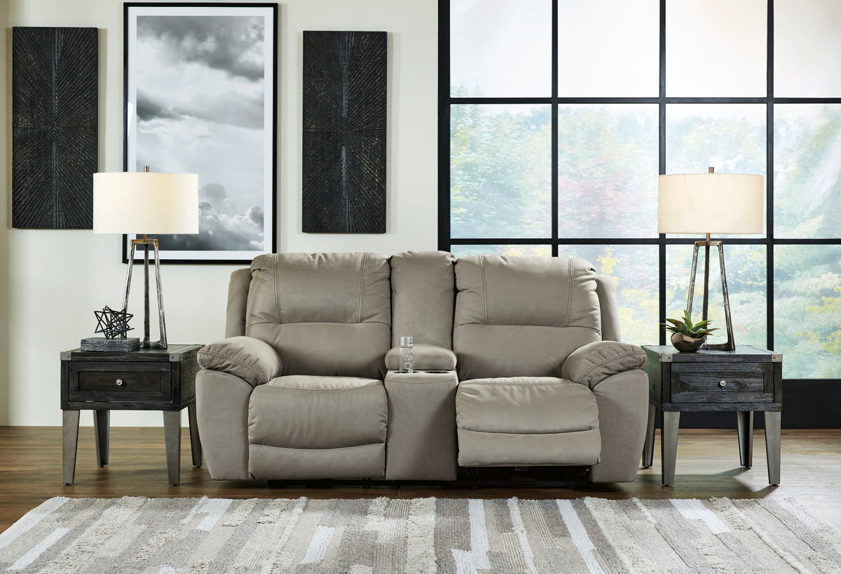 3 Brothers Decor - Ashley Furniture - Next-Gen Gaucho Living Room - DBL REC PWR Loveseat w/Console / Putty - 5420396