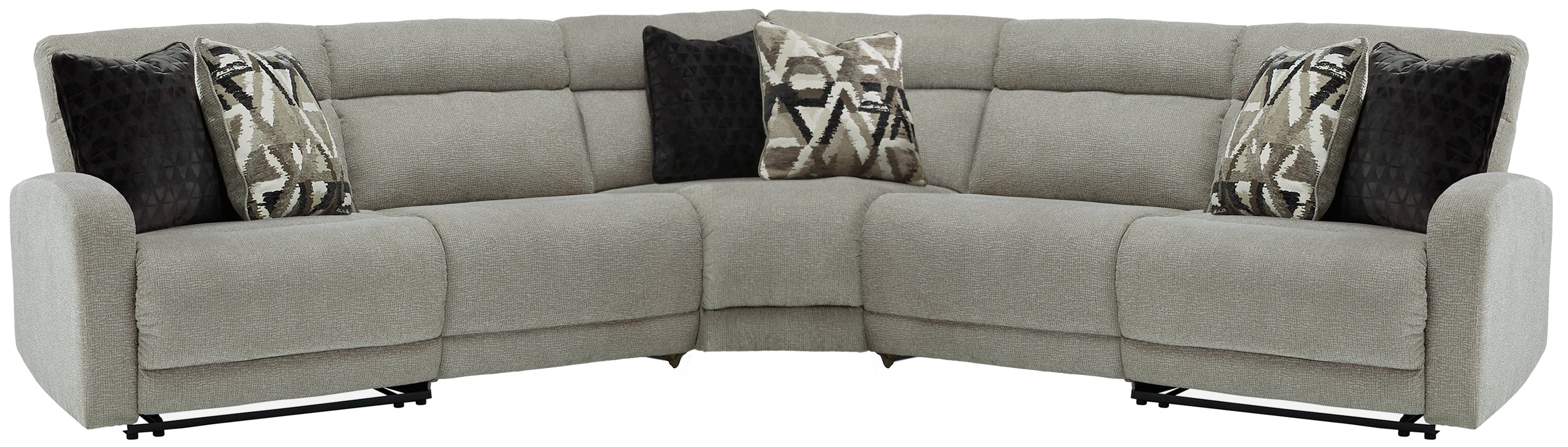 3 Brothers Decor - Ashley Furniture - Colleyville Sectional - 5-Piece Power Reclining Sectional / Stone - 54405S6