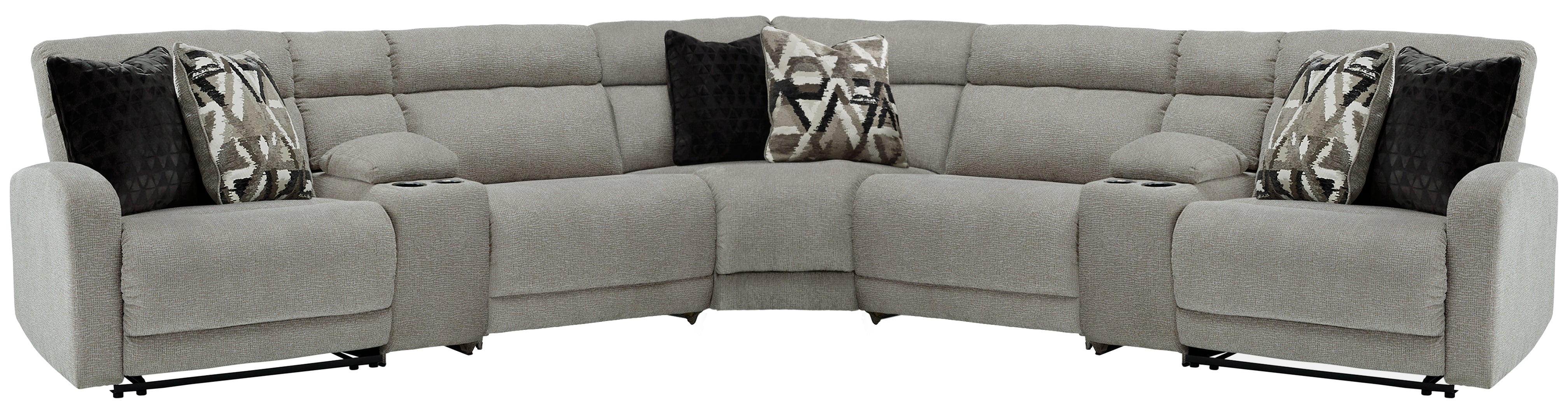 3 Brothers Decor - Ashley Furniture - Colleyville Sectional - 7-Piece Power Reclining Sectional / Stone - 54405S10