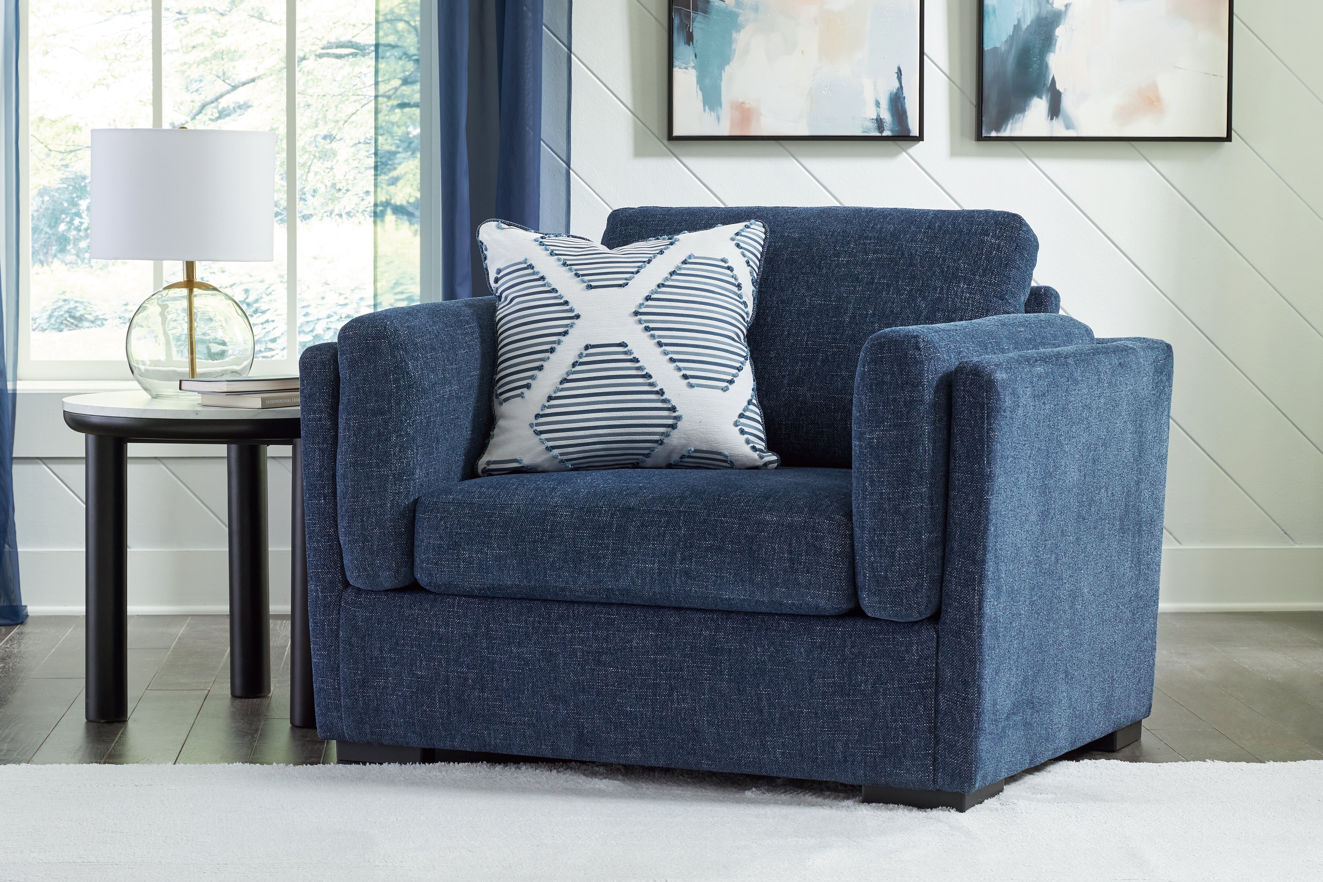 3 Brothers Decor - Ashley Furniture - Evansley Living Room - Chair and a Half / Navy - 5450223