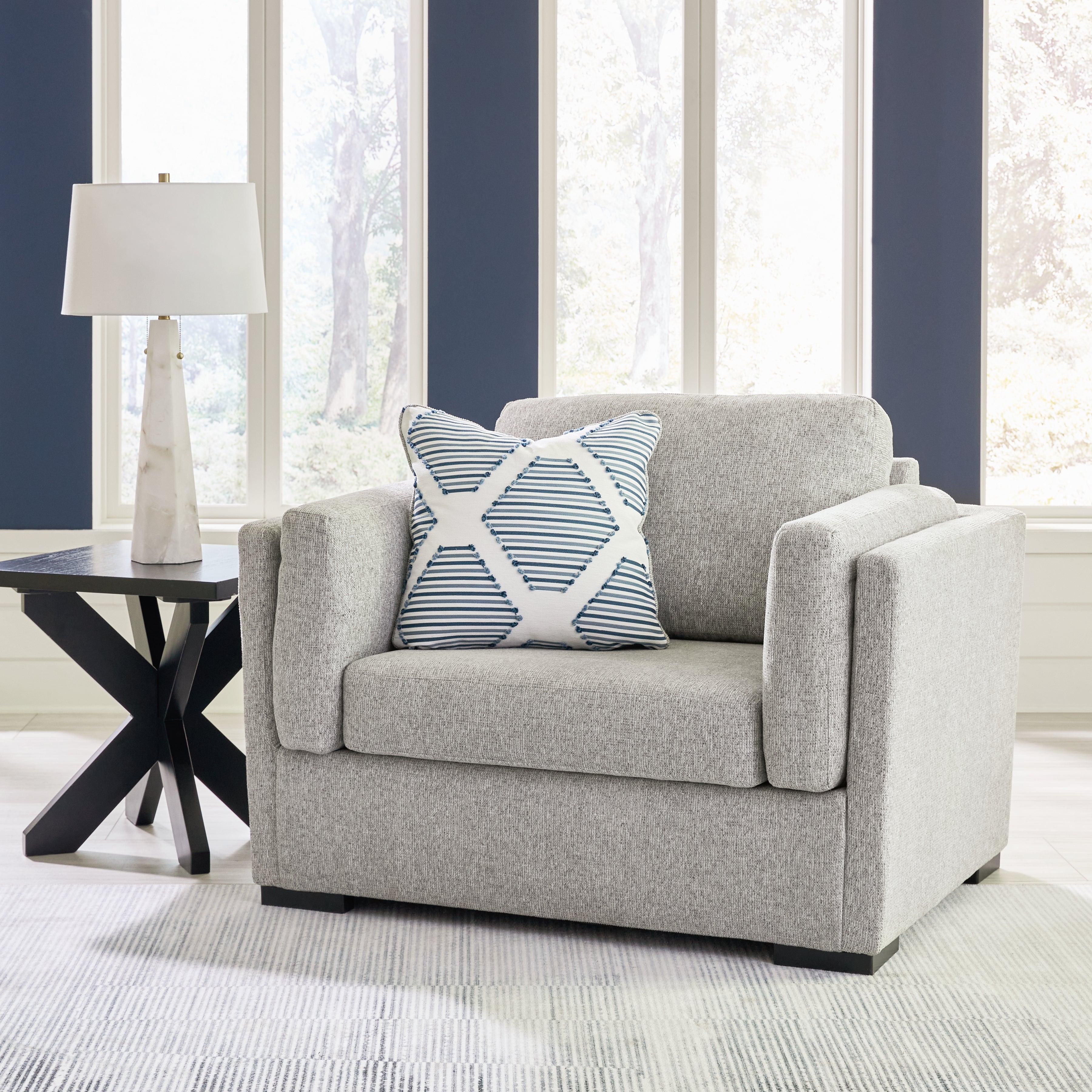 3 Brothers Decor - Ashley Furniture - Evansley Living Room - Chair and a Half / Pewter - 5450323