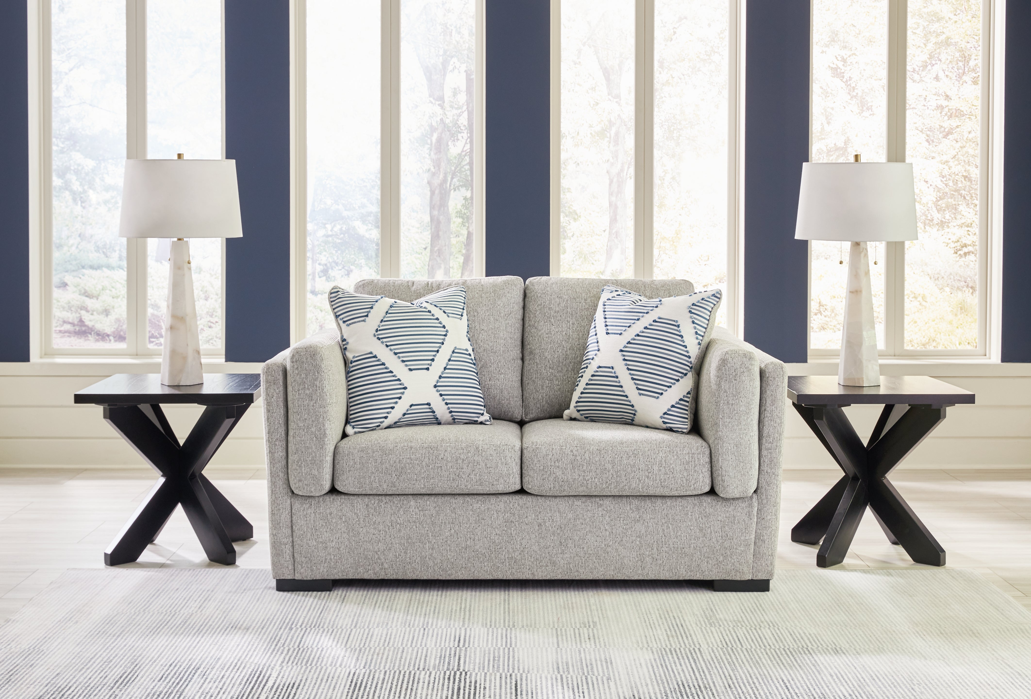 3 Brothers Decor - Ashley Furniture - Evansley Living Room - Loveseat / Pewter - 5450335