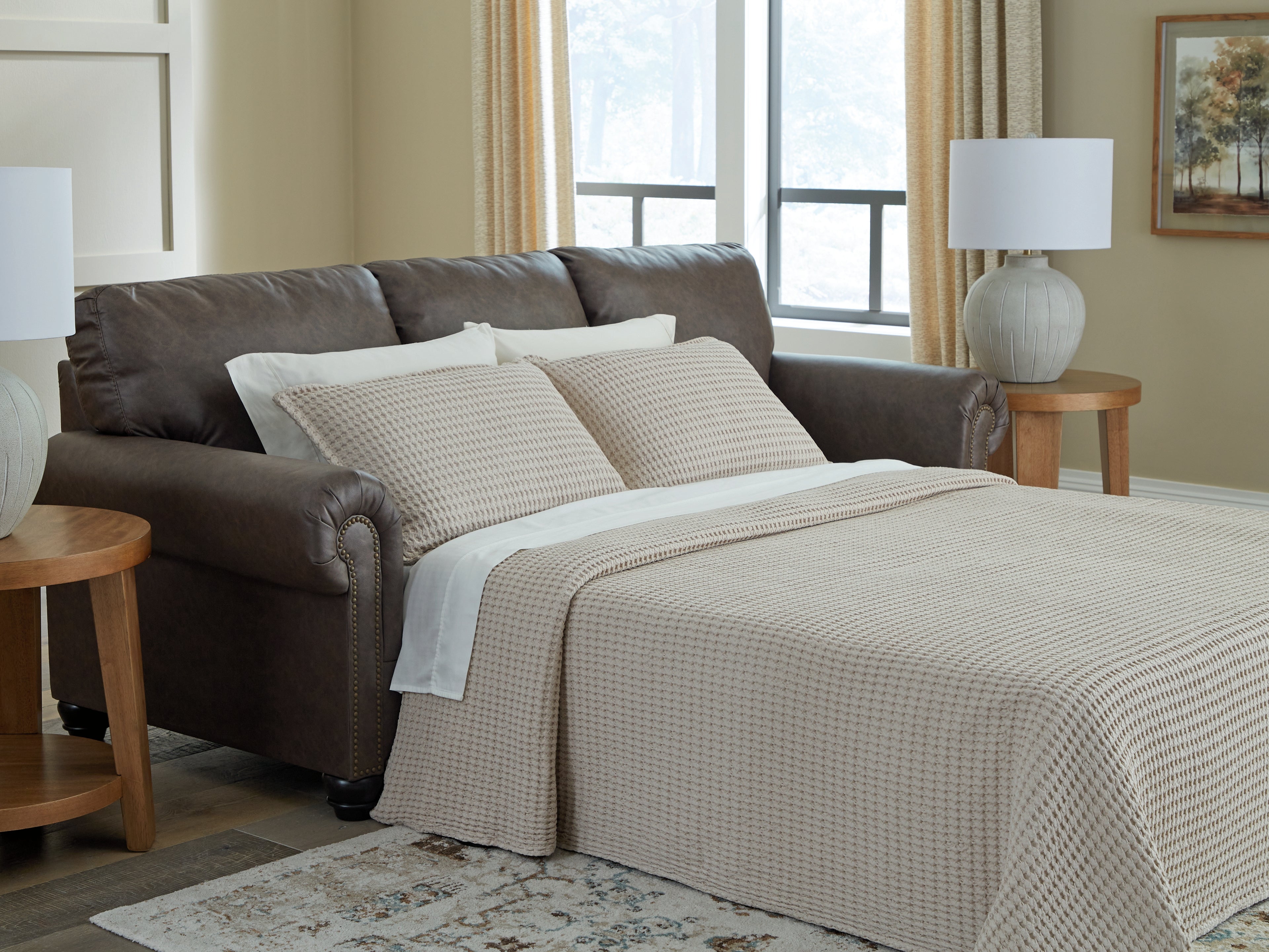 3 Brothers Decor - Ashley Furniture - Roxmere Living Room - Queen Sofa Sleeper / Umber - 5550339