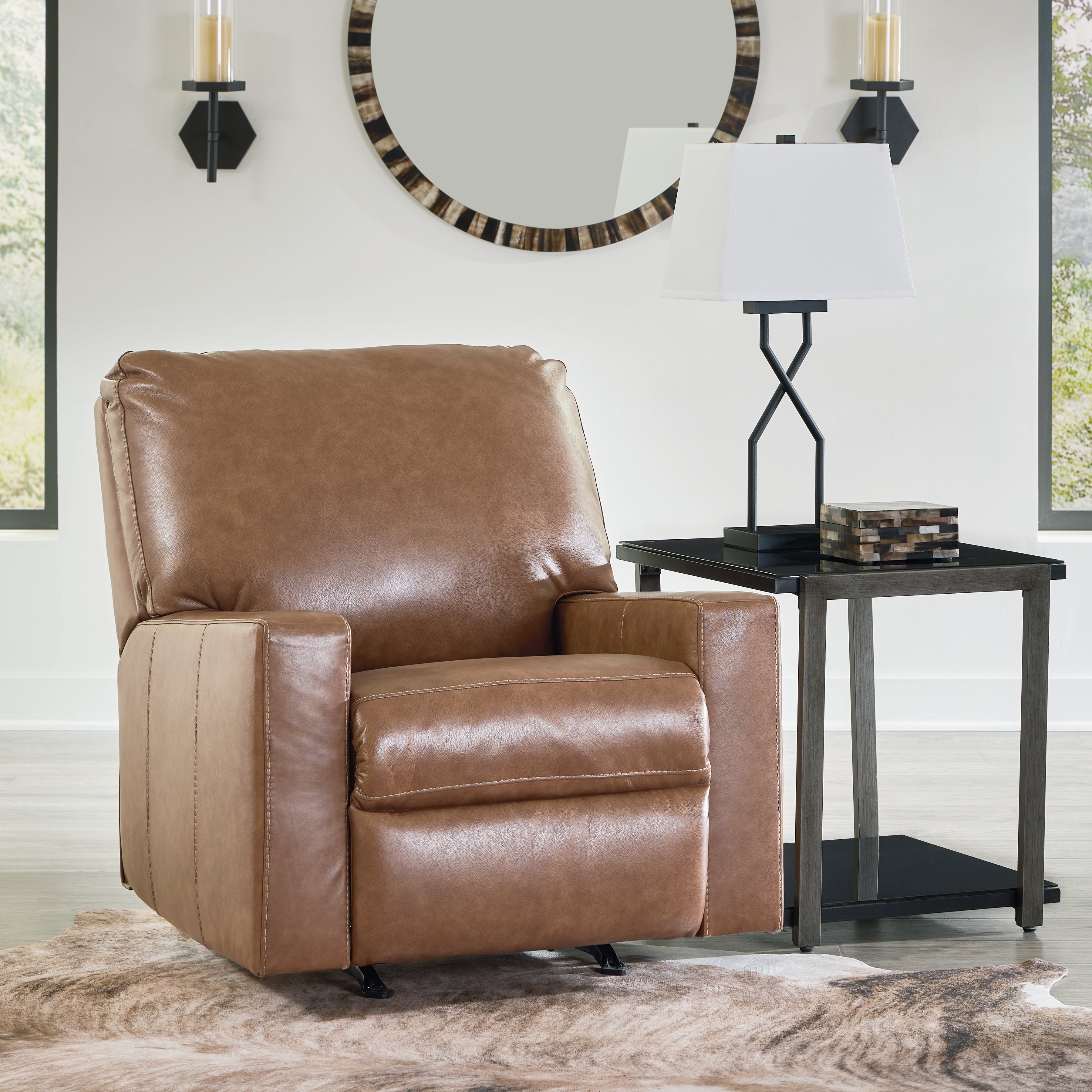 3 Brothers Decor - Ashley Furniture - Bolsena Living Room - Rocker Recliner / Caramel - 5560325