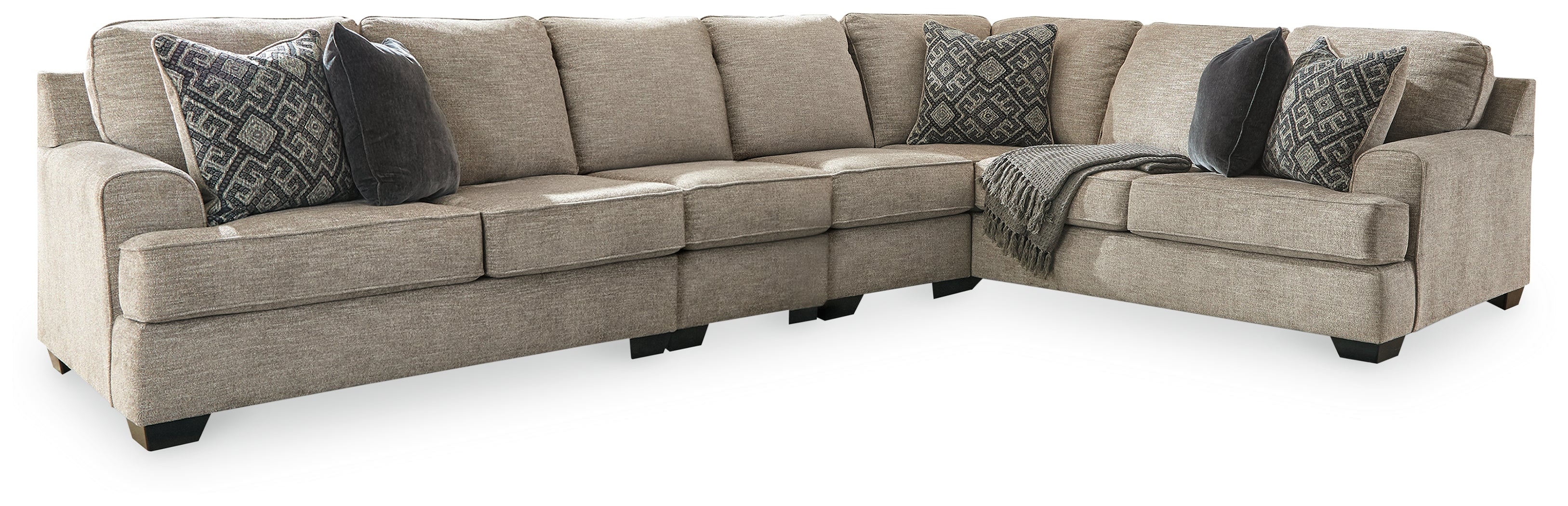 3 Brothers Decor - Ashley Furniture - Bovarian Sectional - RAF 4-Piece Sectional / Stone - 56103S5