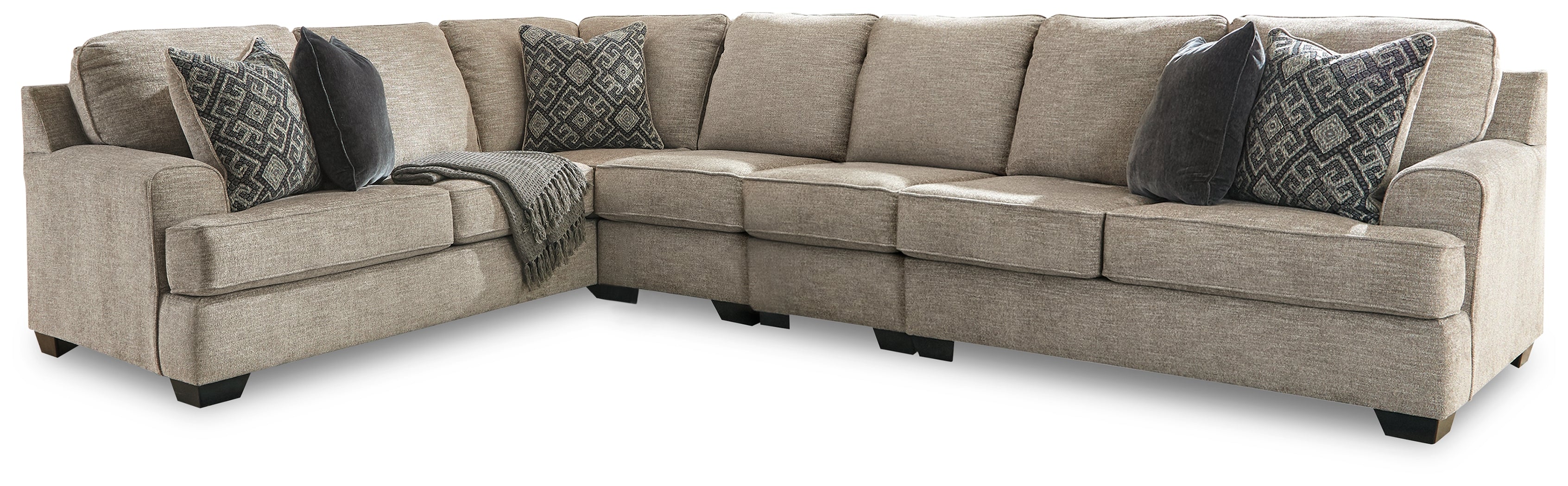 3 Brothers Decor - Ashley Furniture - Bovarian Sectional - LAF 4-Piece Sectional / Stone - 56103S6