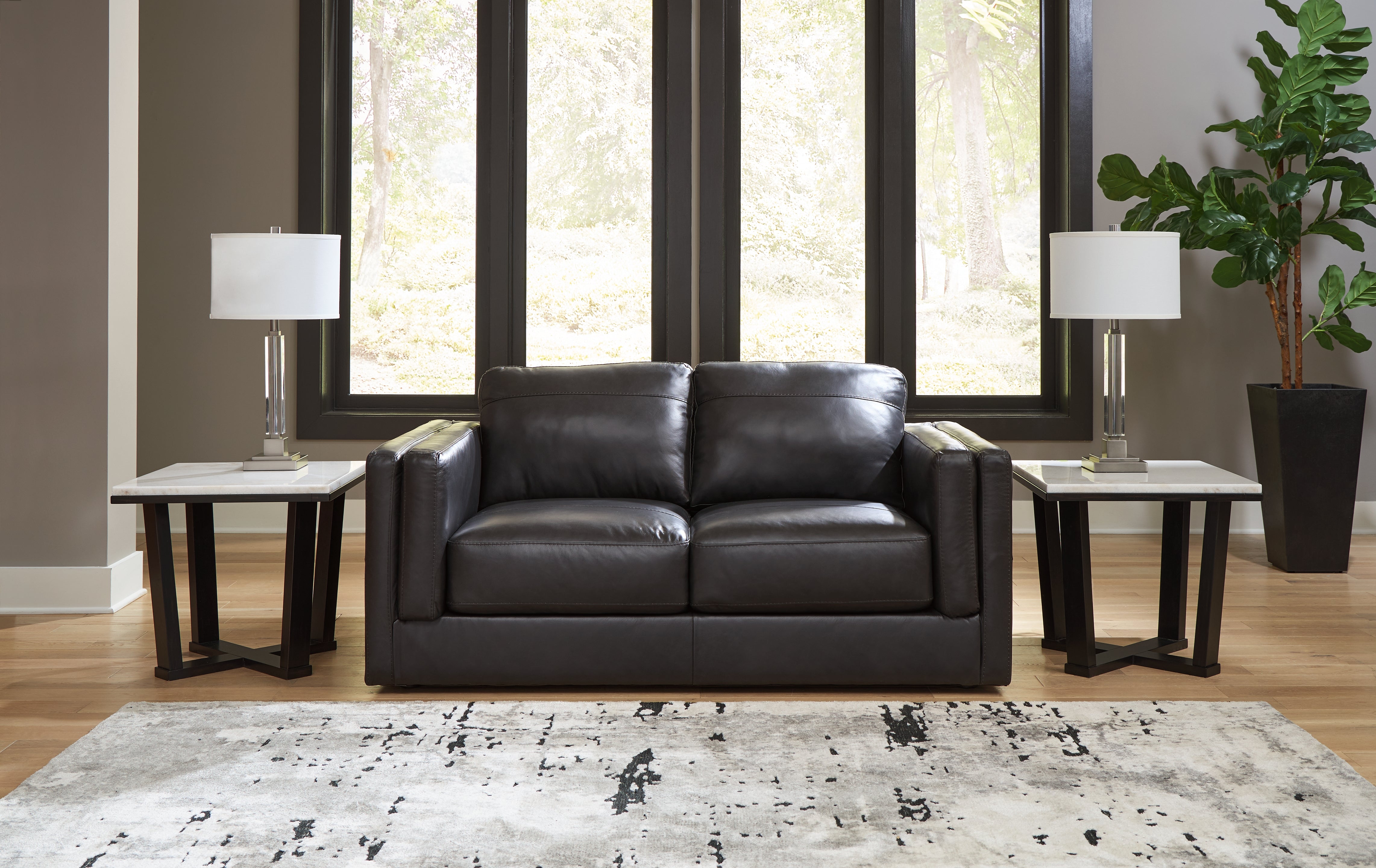 3 Brothers Decor - Ashley Furniture - Amiata Living Room - Loveseat / Onyx - 5740535