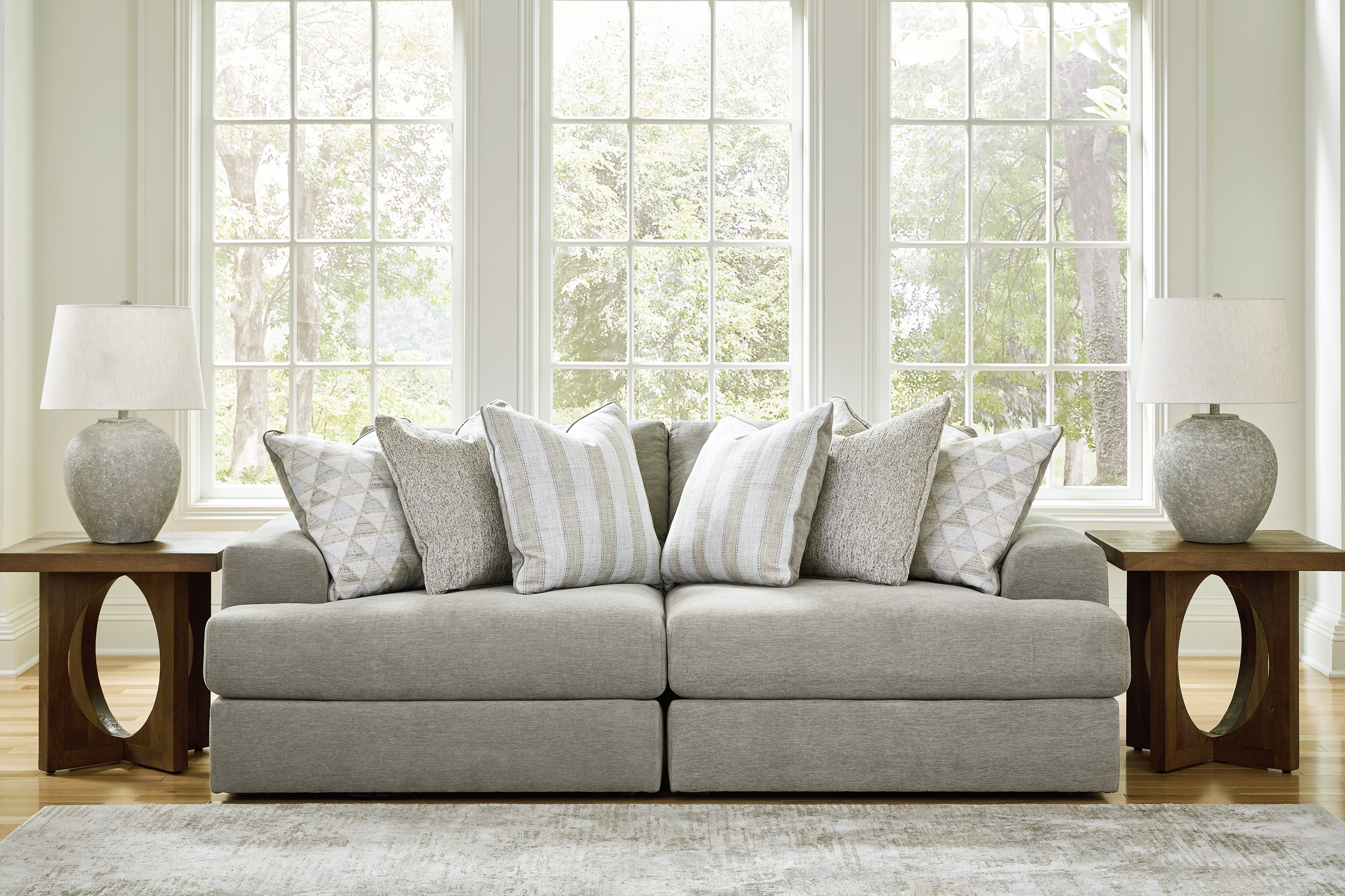 3 Brothers Decor - Ashley Furniture - Avaliyah Sectional - RAF 2-Piece Sectional Loveseat / Ash - 58103S1