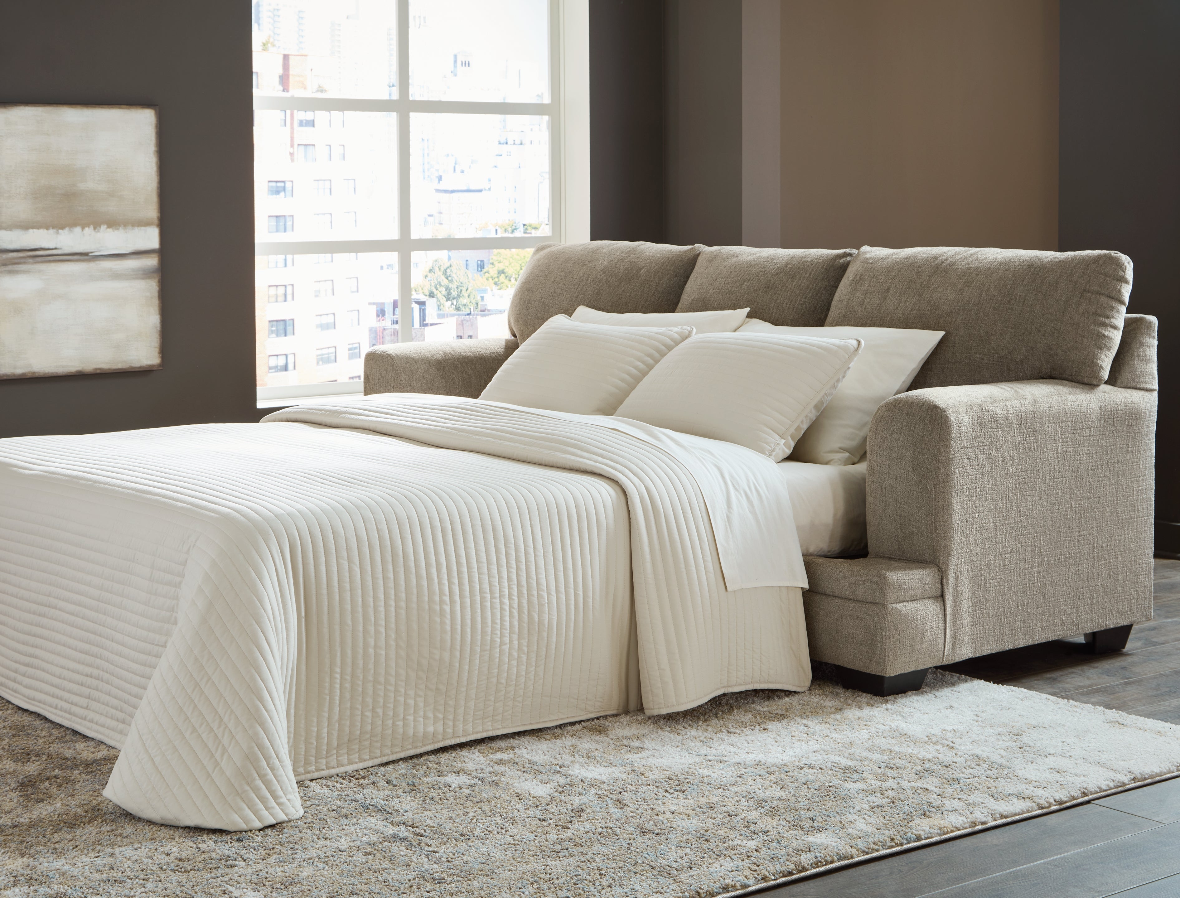 3 Brothers Decor - Ashley Furniture - Stonemeade Living Room - Queen Sofa Sleeper / Taupe - 5950439