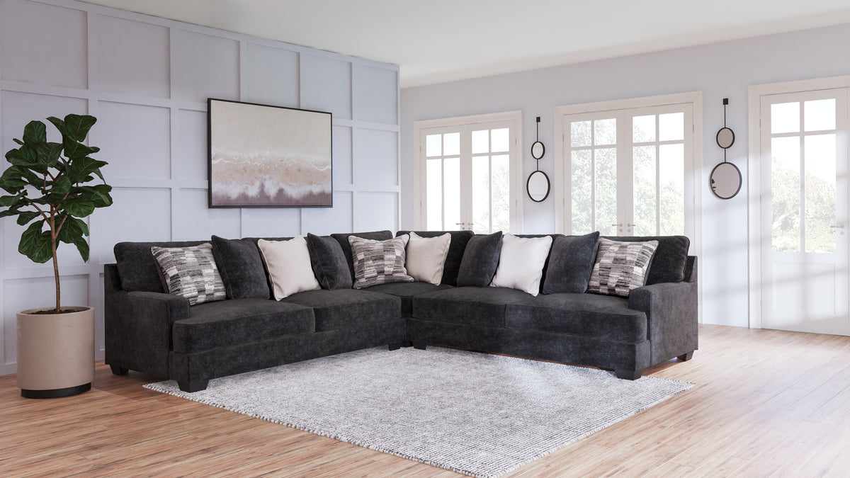 3 Brothers Decor - Ashley Furniture - Lavernett Sectional - LAF 3-Piece Sectional / Charcoal - 59603S1