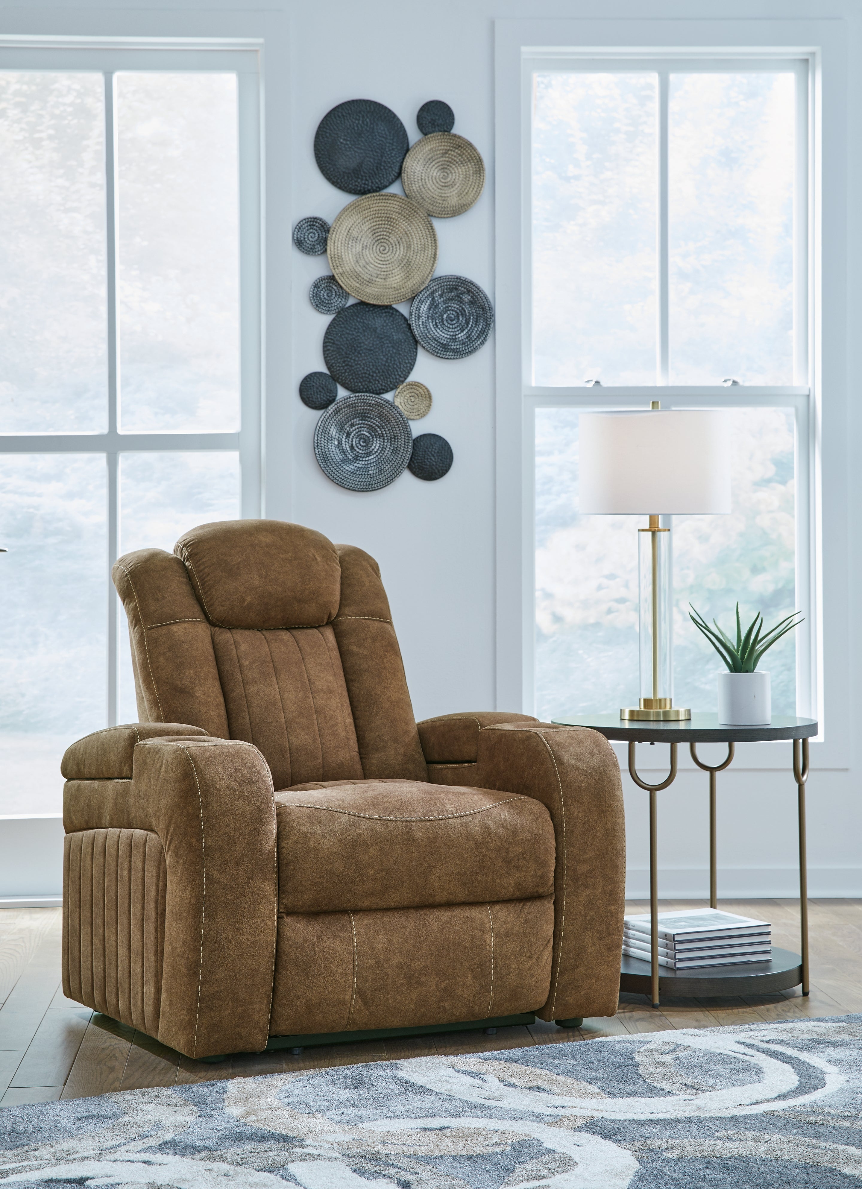 3 Brothers Decor - Ashley Furniture - Wolfridge Living Room - PWR Recliner/ADJ Headrest / Brindle - 6070313