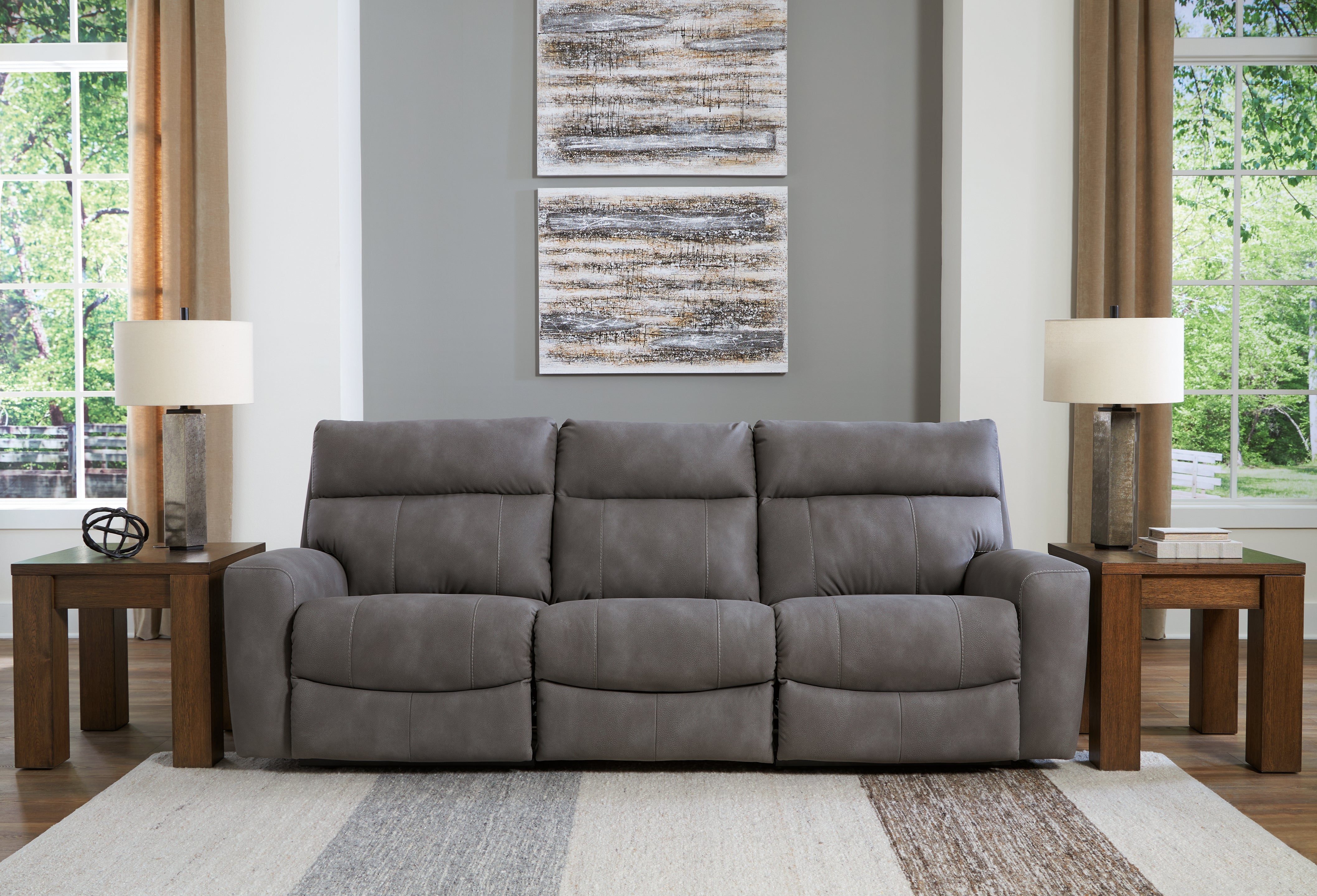 3 Brothers Decor - Ashley Furniture - Next-Gen DuraPella Sectional - 3-Piece Power Reclining Sectional Sofa / Slate - 61003S2