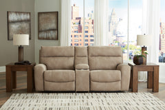 3 Brothers Decor - Ashley Furniture - Next-Gen DuraPella Sectional - 3-Piece Power Reclining Sectional Loveseat with Console / Sand - 61004S3