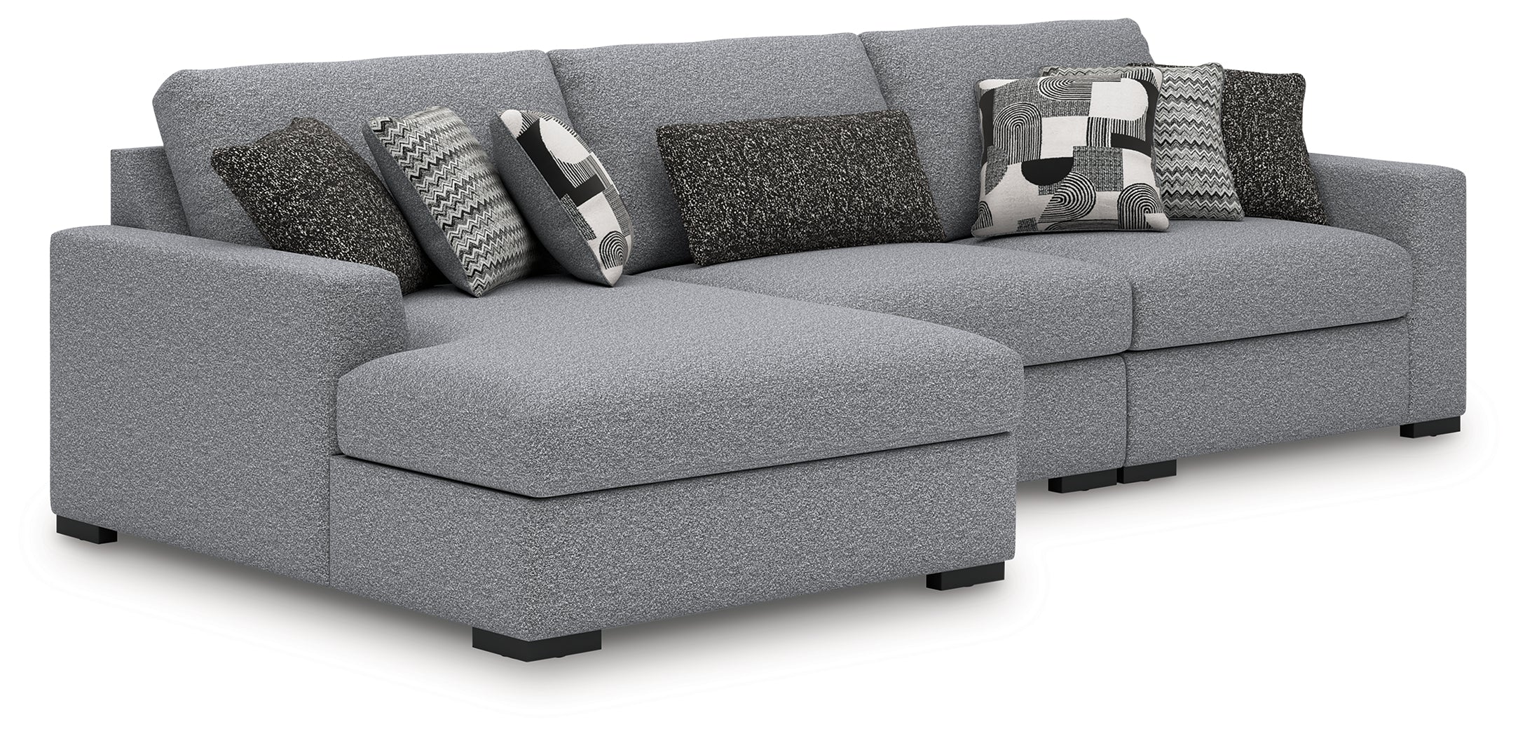 3 Brothers Decor - Ashley Furniture - Bealton Sectional - RAF 3-Piece Sectional with Chaise / Salt and Pepper - 61305S4