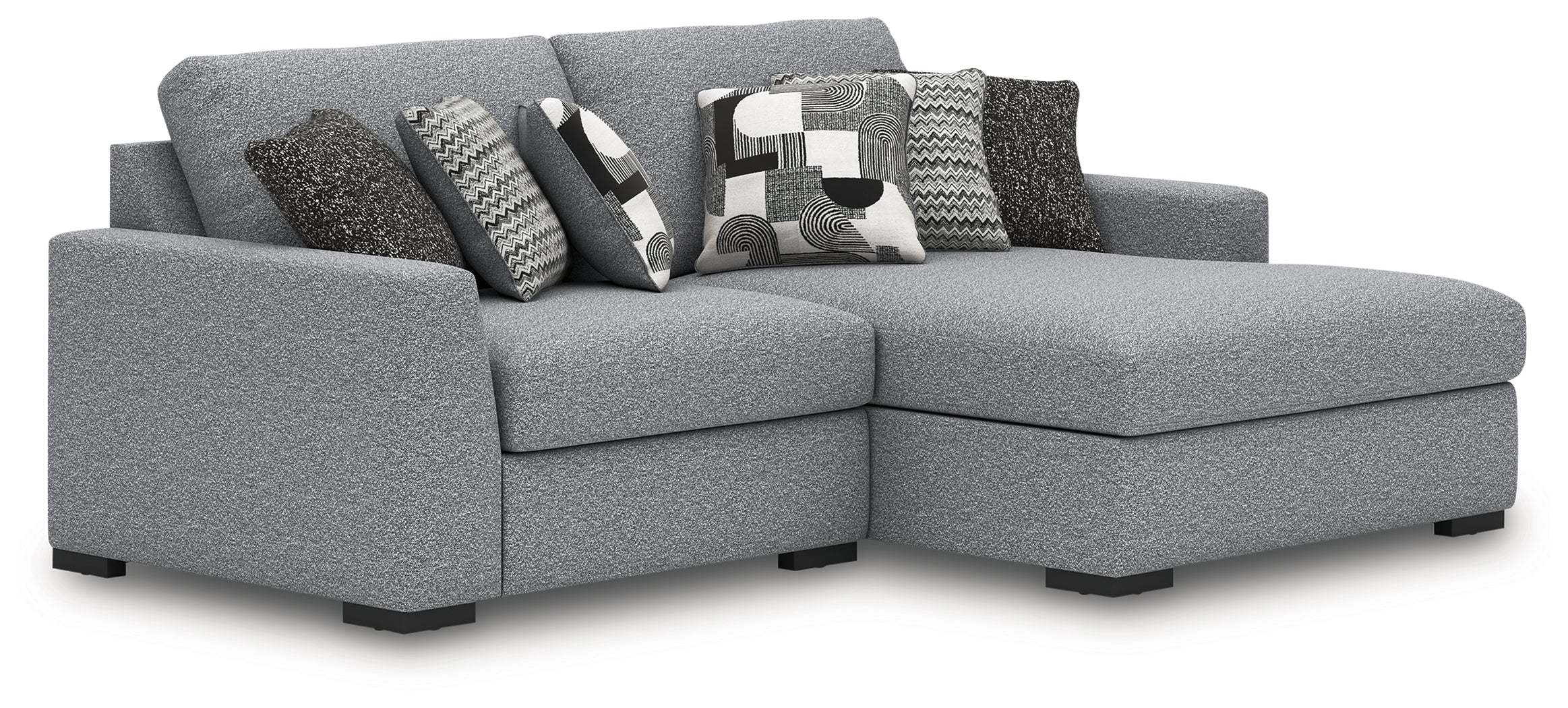 3 Brothers Decor - Ashley Furniture - Bealton Sectional - RAF 2-Piece Sectional with Chaise / Salt and Pepper - 61305S10