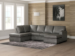 3 Brothers Decor - Ashley Furniture - Lofton-Pike Sectional - RAF 2-Piece Sectional with Chaise / Shadow - PC61610S2
