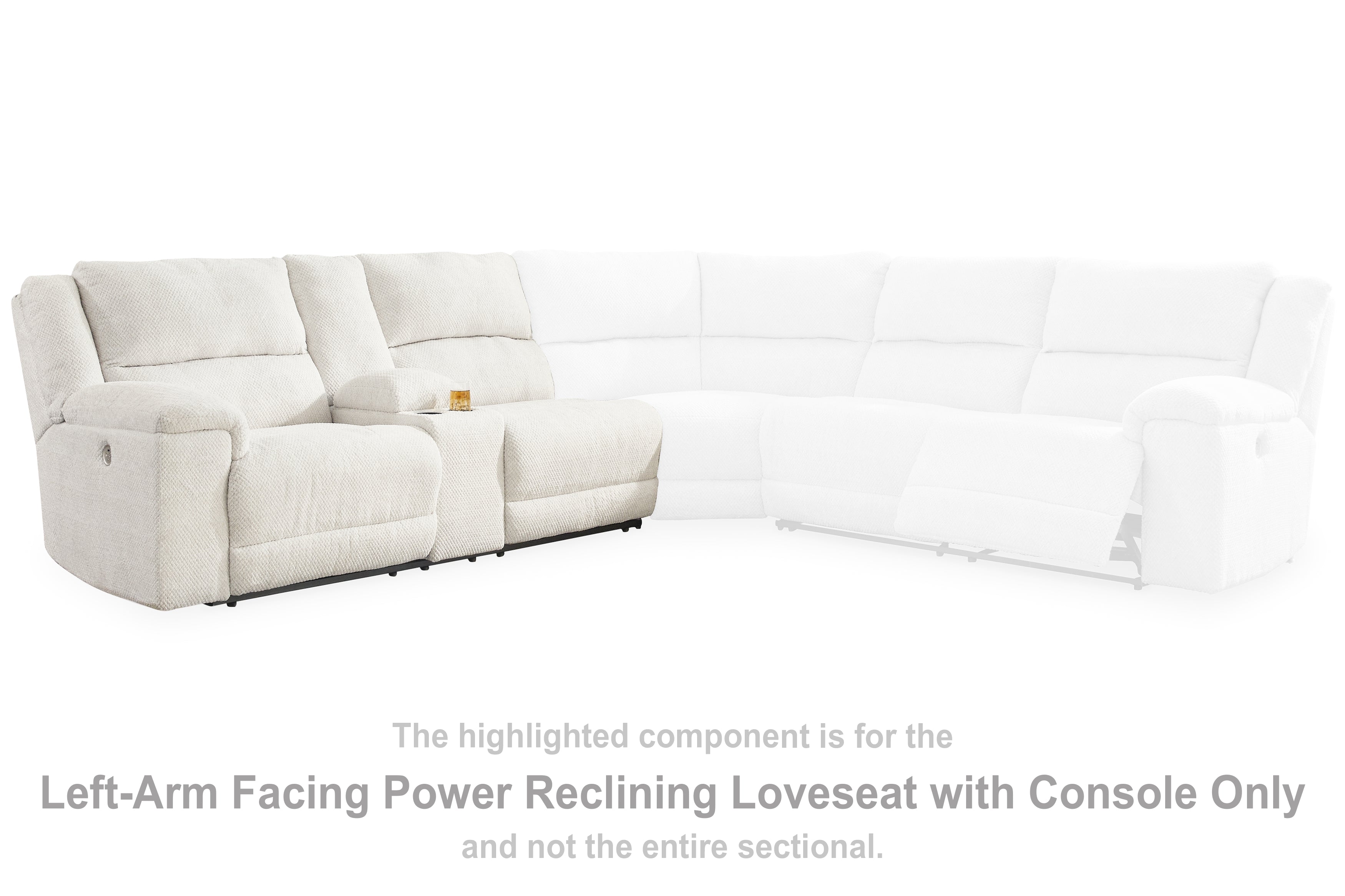 3 Brothers Decor - Ashley Furniture - Keensburg Sectional - LAF DBL REC PWR CON Loveseat / Linen - 6180701
