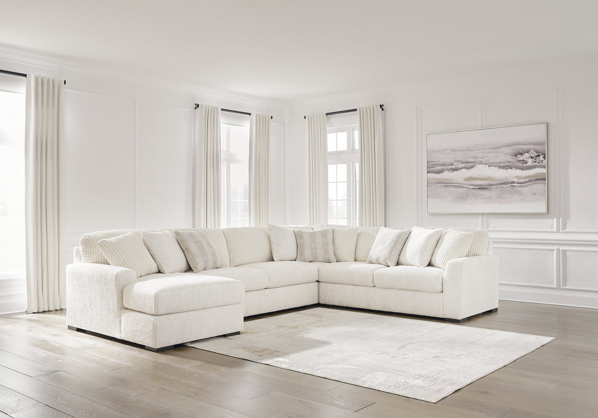 3 Brothers Decor - Ashley Furniture - Chessington Sectional - RAF 4-Piece Sectional with Chaise / Ivory - 61904S3