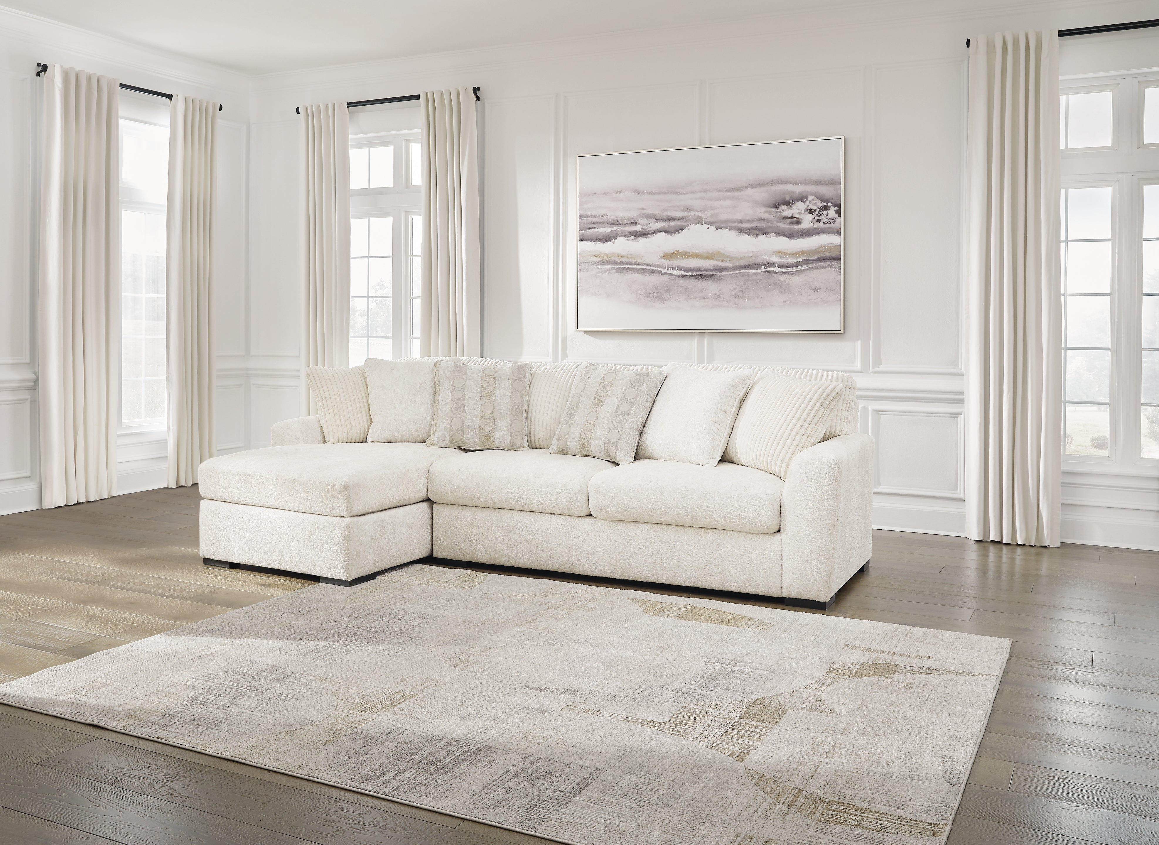 3 Brothers Decor - Ashley Furniture - Chessington Sectional - RAF 2-Piece Sectional with Chaise / Ivory - 61904S1
