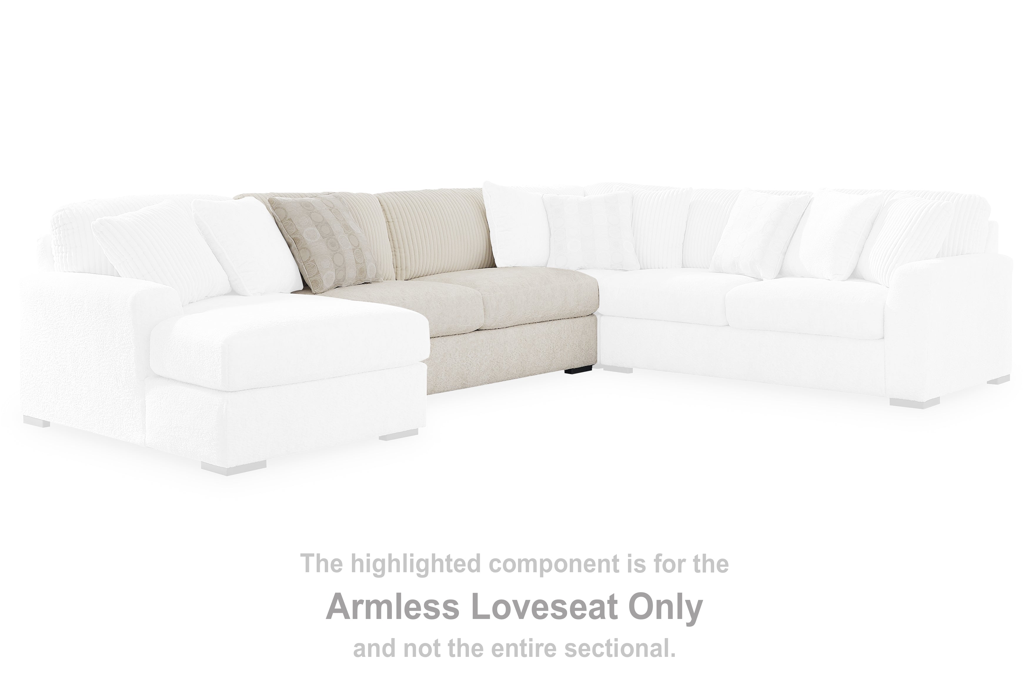 3 Brothers Decor - Ashley Furniture - Chessington Sectional - Armless Loveseat / Ivory - 6190434