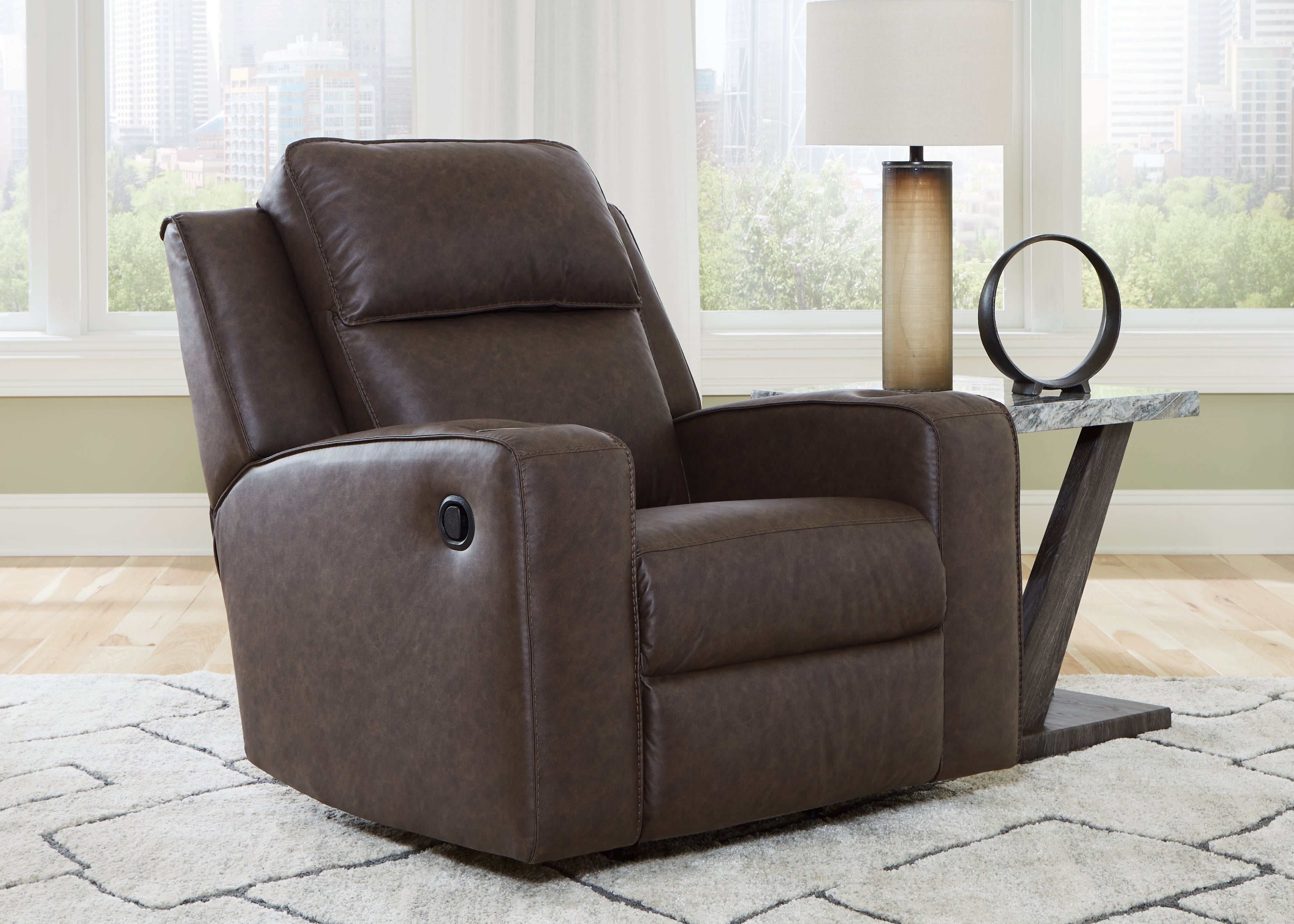 3 Brothers Decor - Ashley Furniture - Lavenhorne Living Room - Rocker Recliner / Umber - 6330625