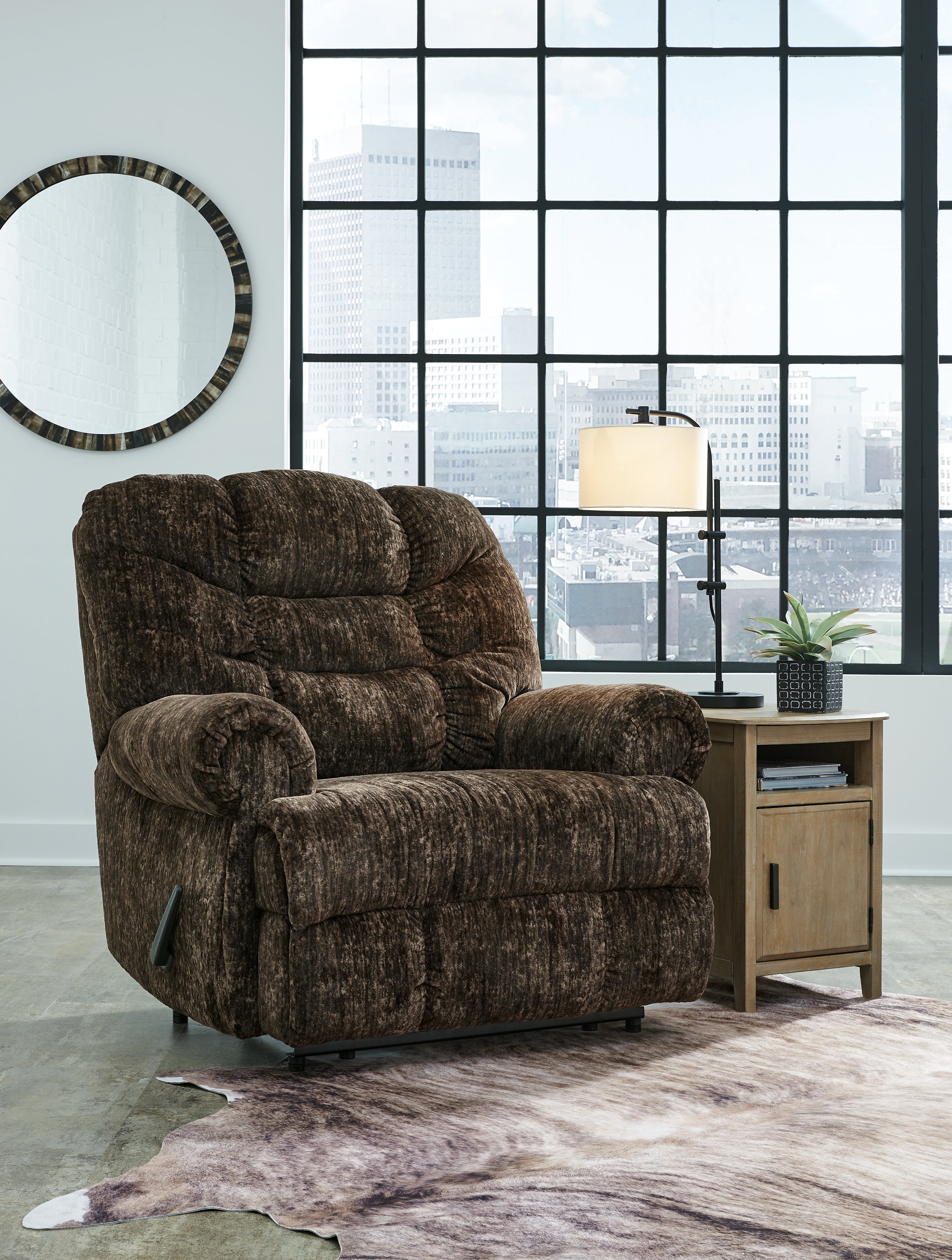 3 Brothers Decor - Ashley Furniture - Movie Man Living Room - Zero Wall Recliner / Chocolate - 6380229