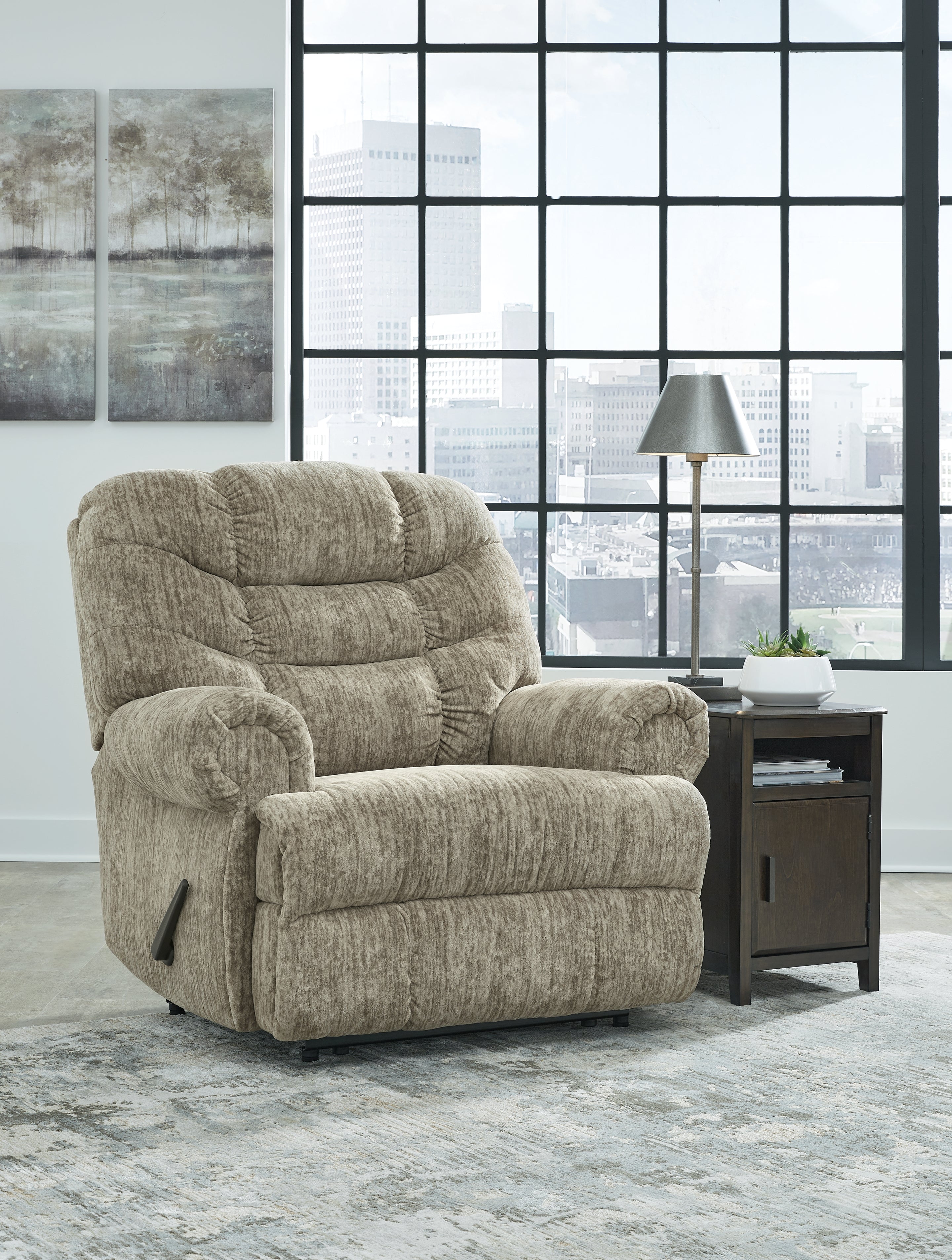 3 Brothers Decor - Ashley Furniture - Movie Man Living Room - Zero Wall Recliner / Taupe - 6380329