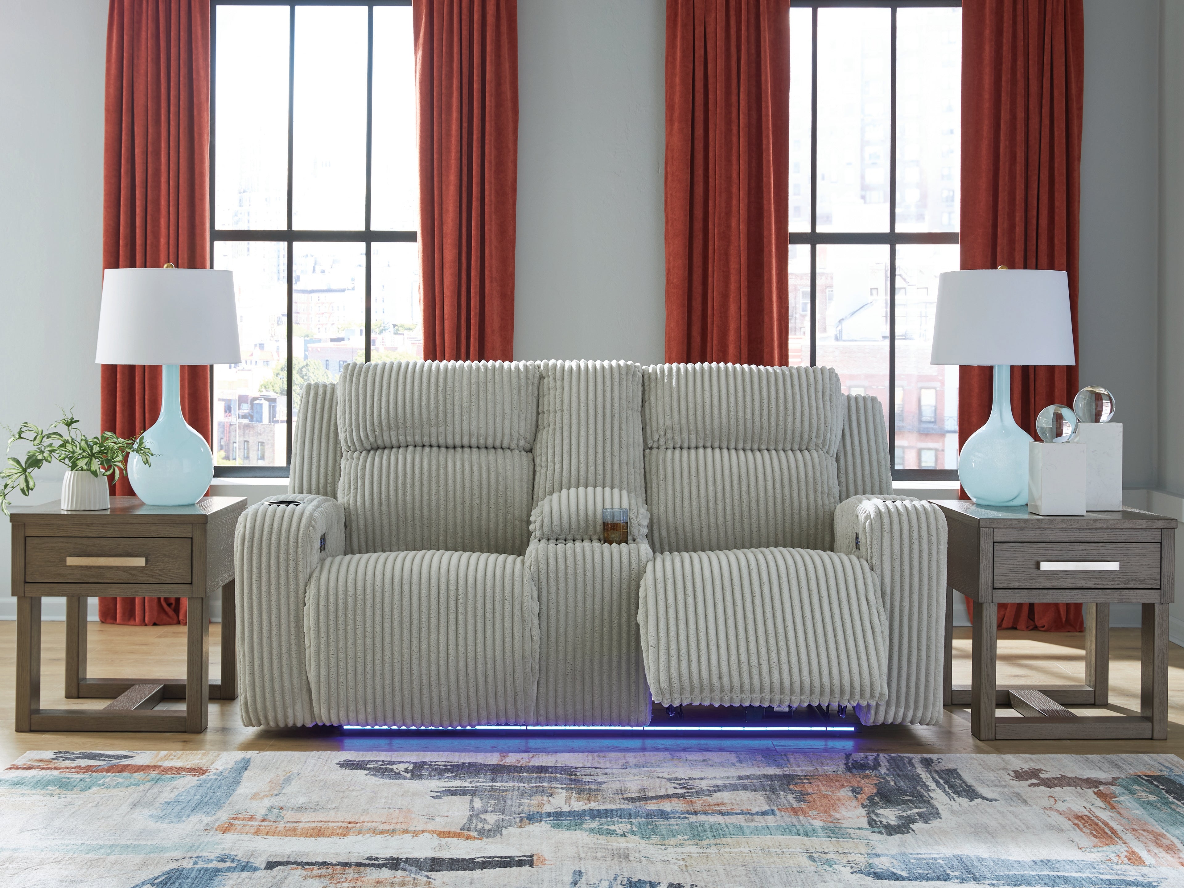 3 Brothers Decor - Ashley Furniture - Forest Lake Living Room - PWR REC Loveseat/CON/ADJ HDRST / Alloy - PC6420318