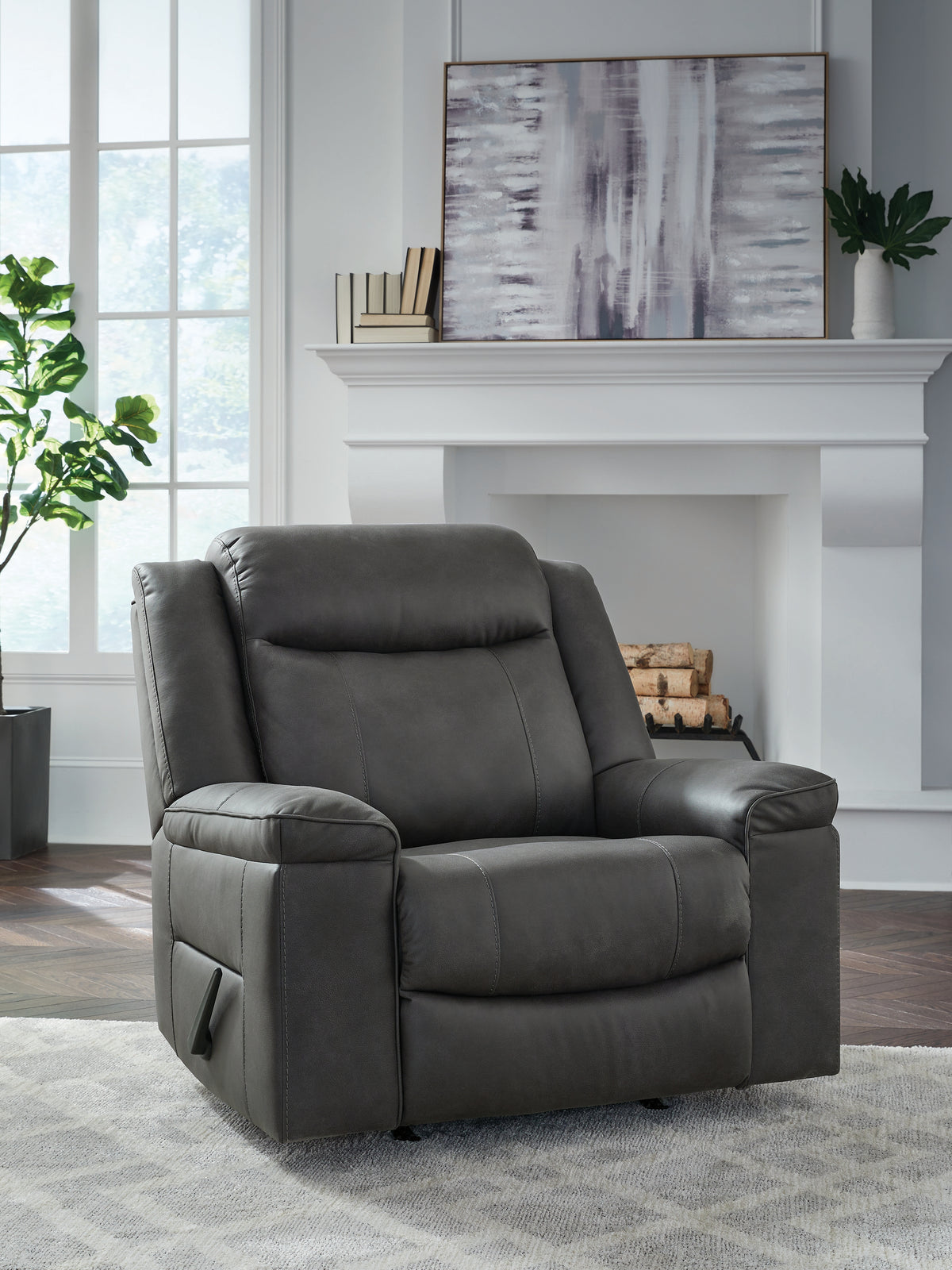 3 Brothers Decor - Ashley Furniture - Status Check Living Room - Rocker Recliner / Shadow - PC6530725