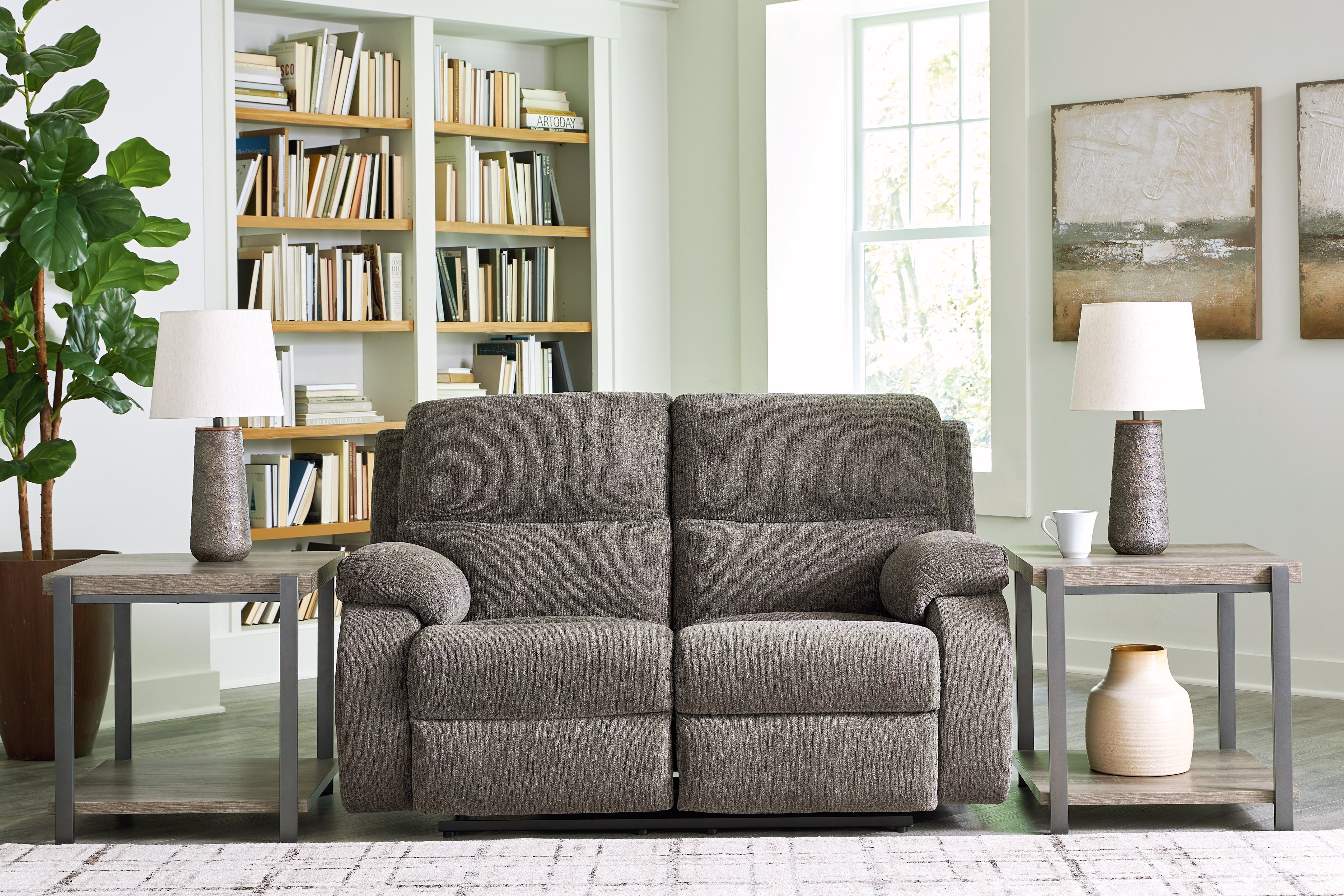 3 Brothers Decor - Ashley Furniture - Scranto Living Room - Reclining Loveseat / Brindle - 6650286