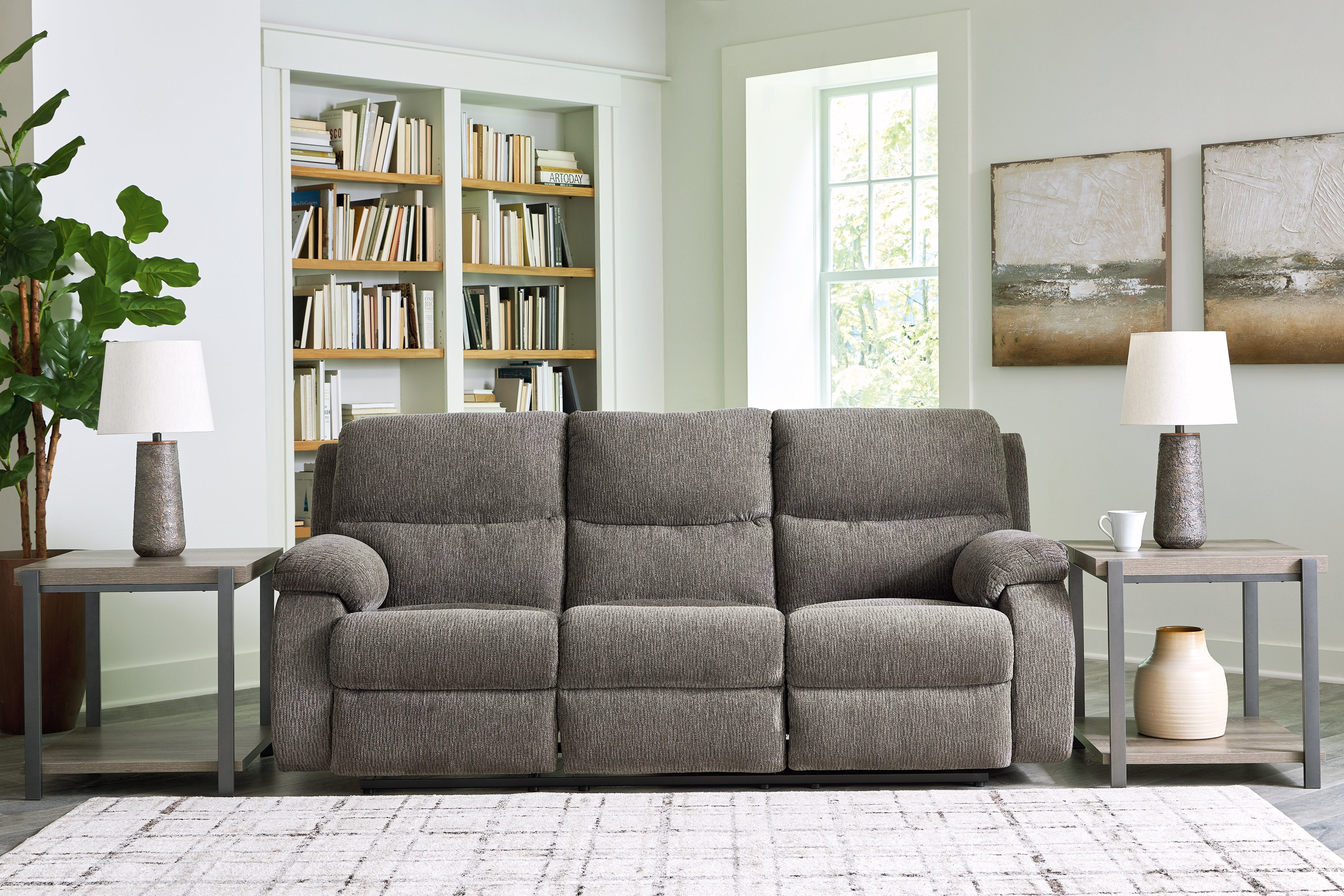 3 Brothers Decor - Ashley Furniture - Scranto Living Room - Reclining Sofa / Brindle - 6650288