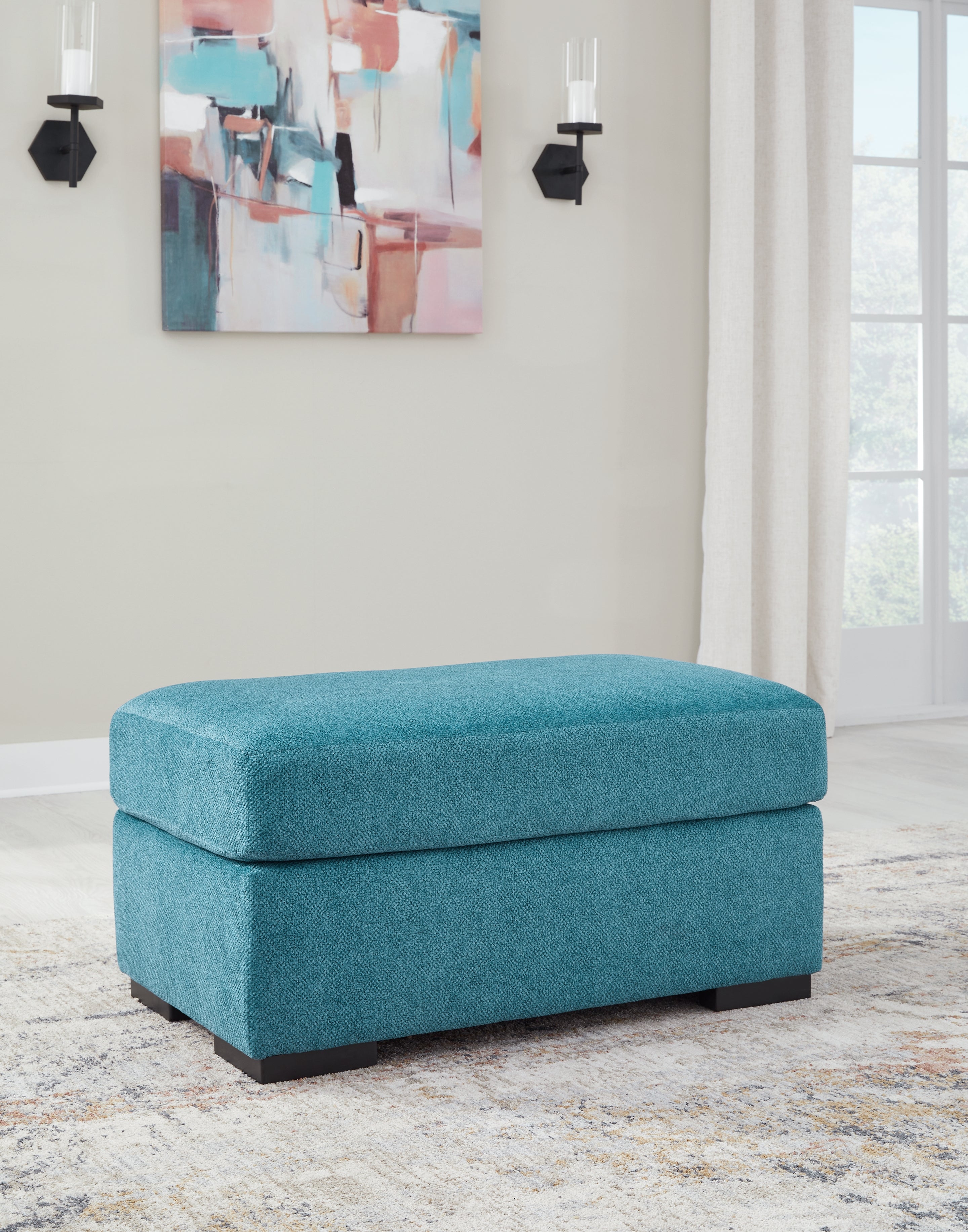 3 Brothers Decor - Ashley Furniture - Keerwick Living Room - Ottoman / Teal - 6750714