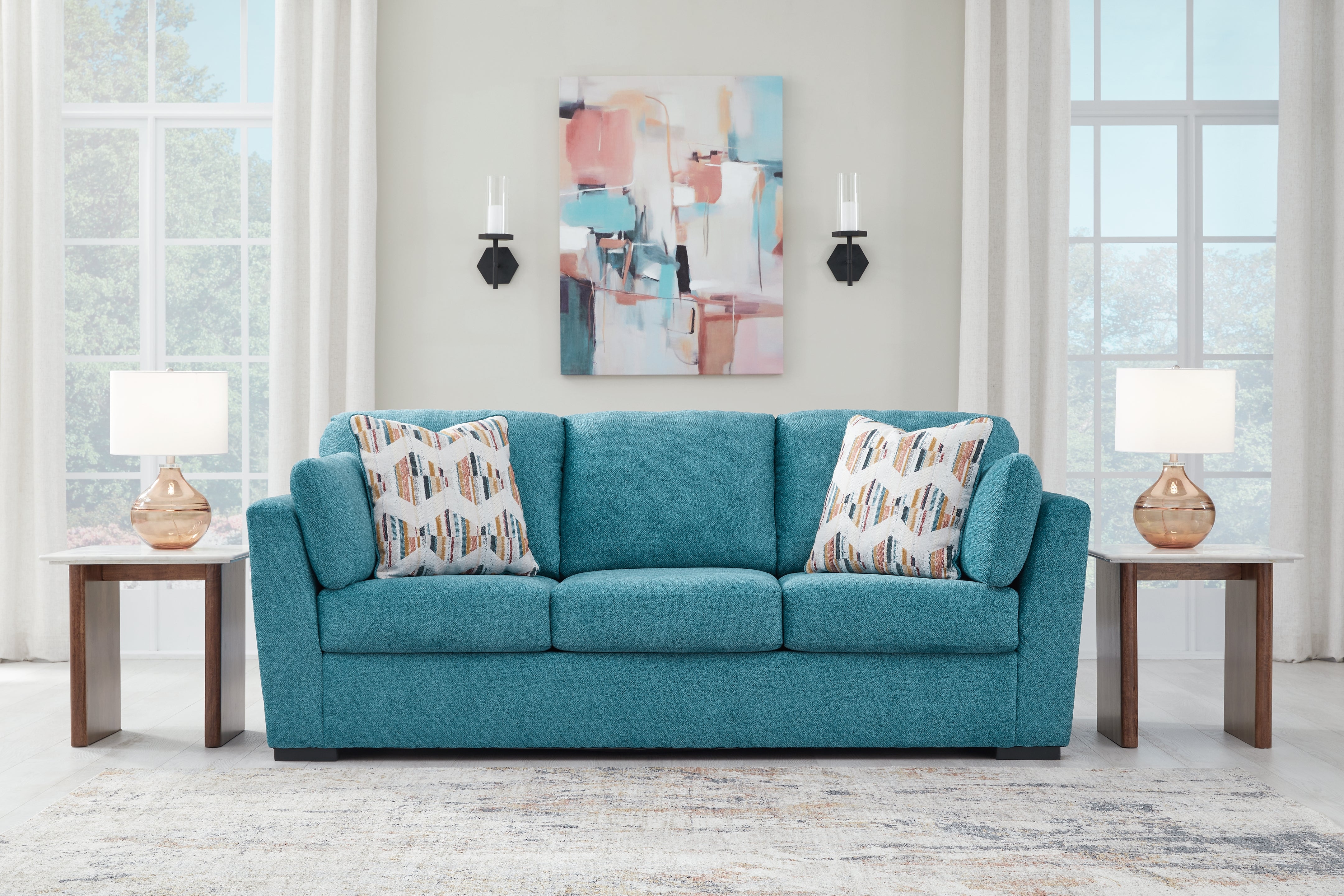 3 Brothers Decor - Ashley Furniture - Keerwick Living Room - Sofa / Teal - 6750738