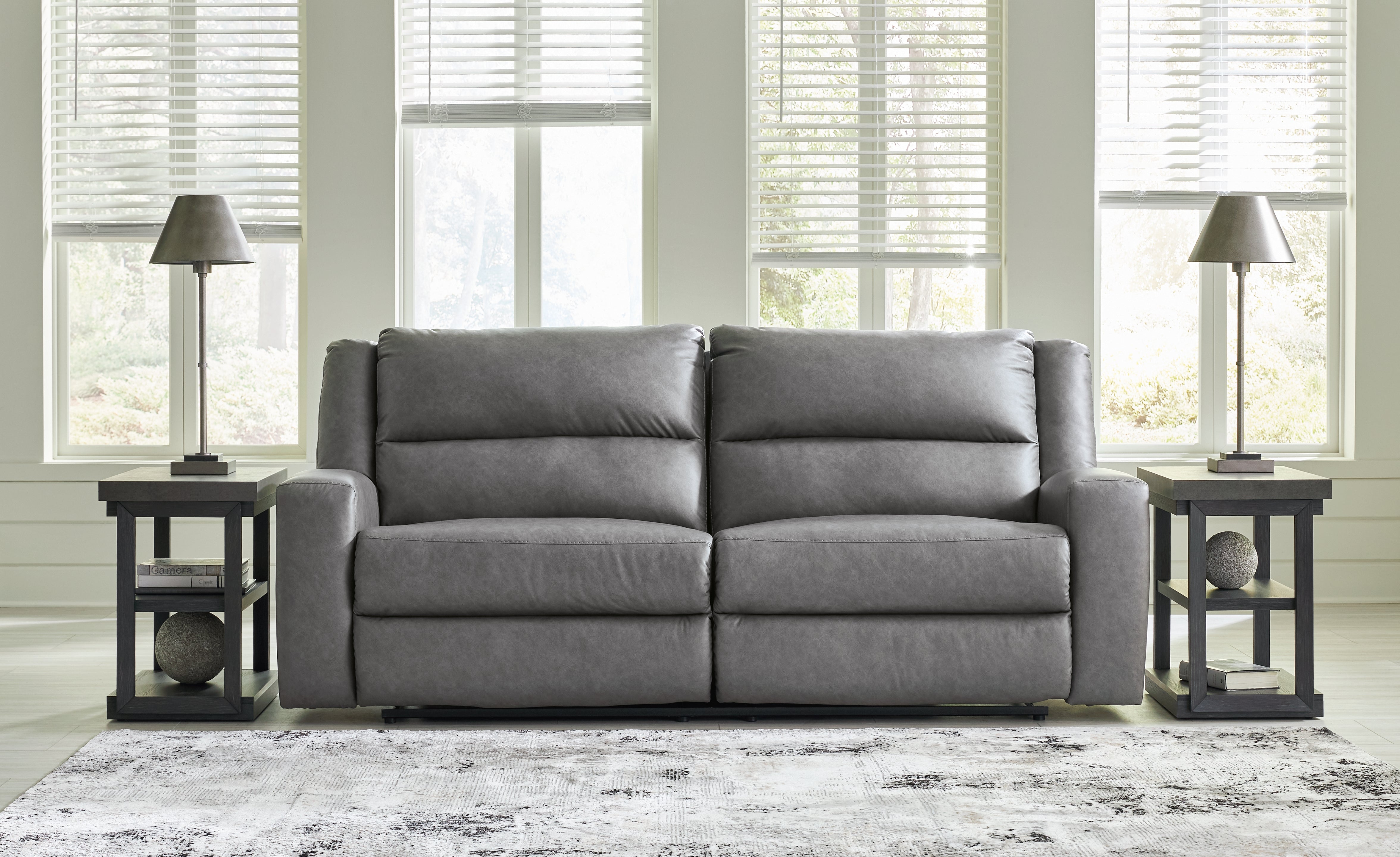 3 Brothers Decor - Ashley Furniture - Brixworth Living Room - 2 Seat Reclining Sofa / Slate - 6910681