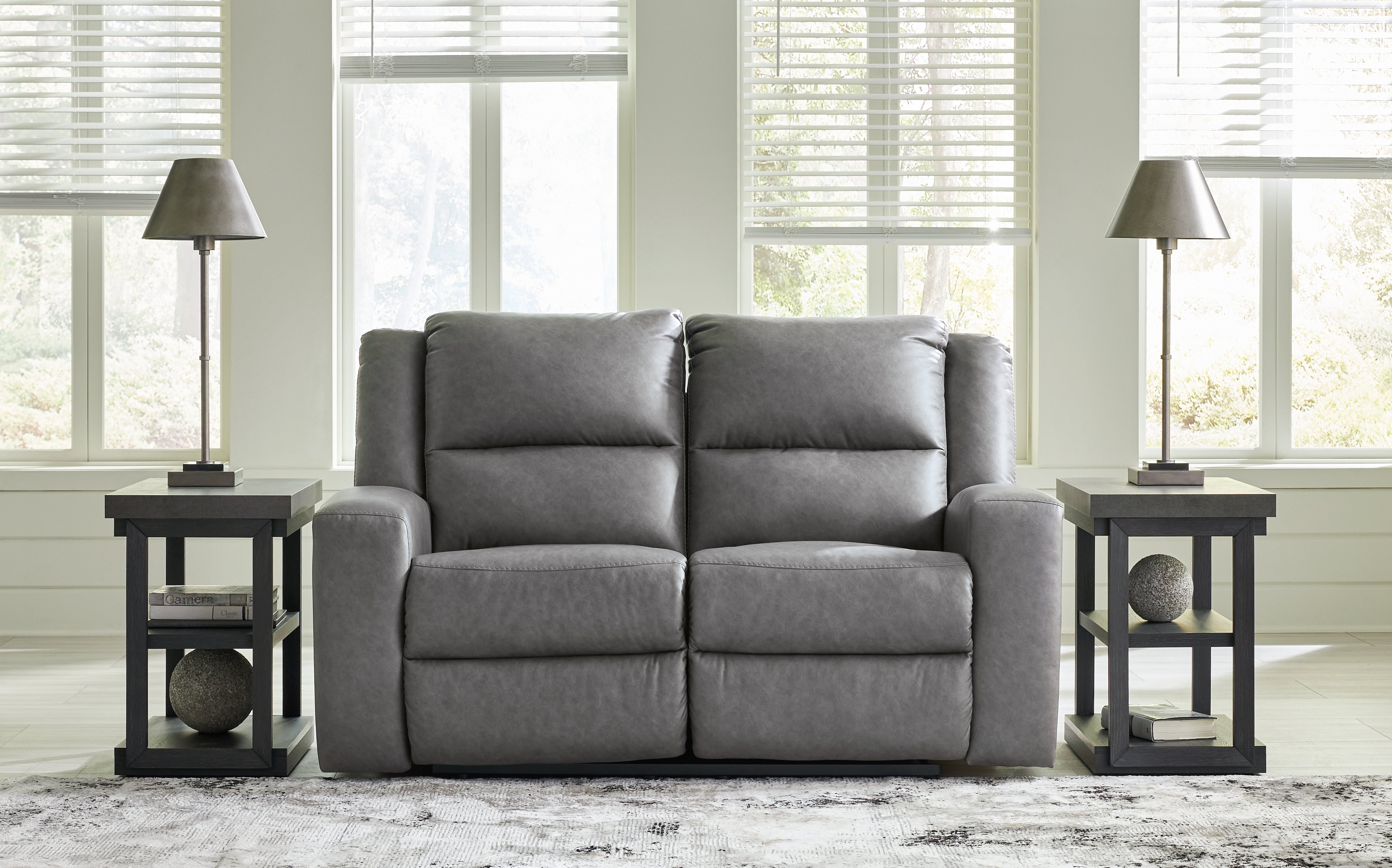 3 Brothers Decor - Ashley Furniture - Brixworth Living Room - Reclining Loveseat / Slate - 6910686